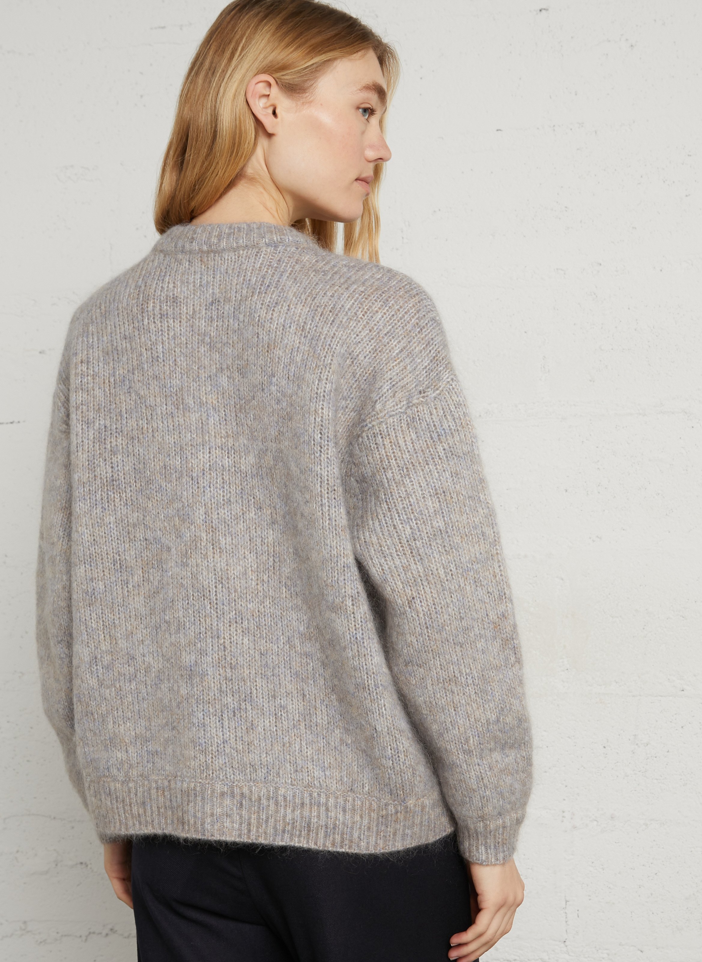 Round-neck wool-blend cardigan DES PETITS HAUTS Multicolored