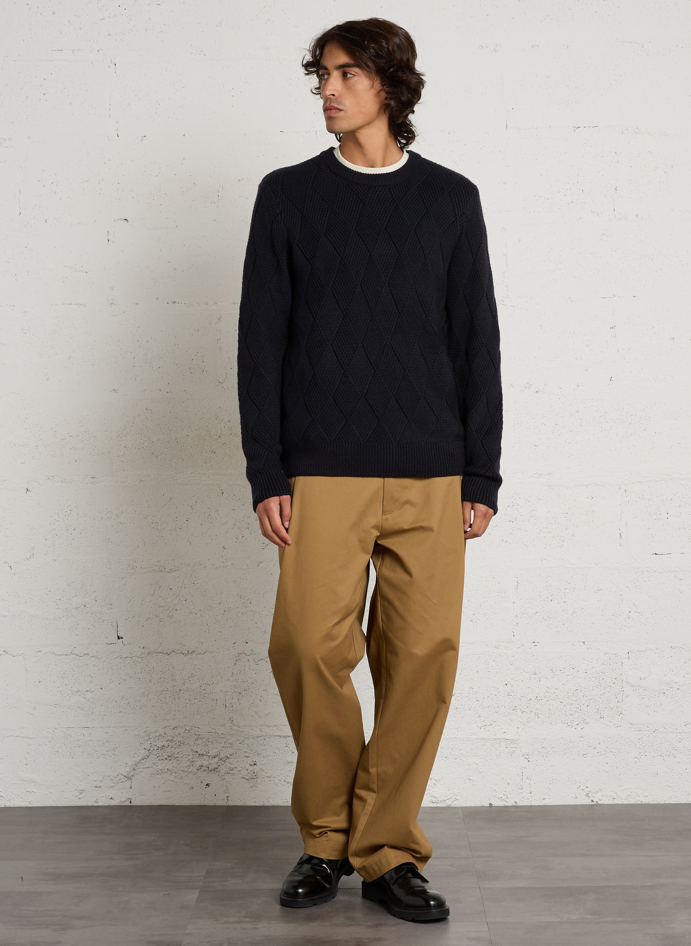 Pantalon droit en coton MINIMUM Marron