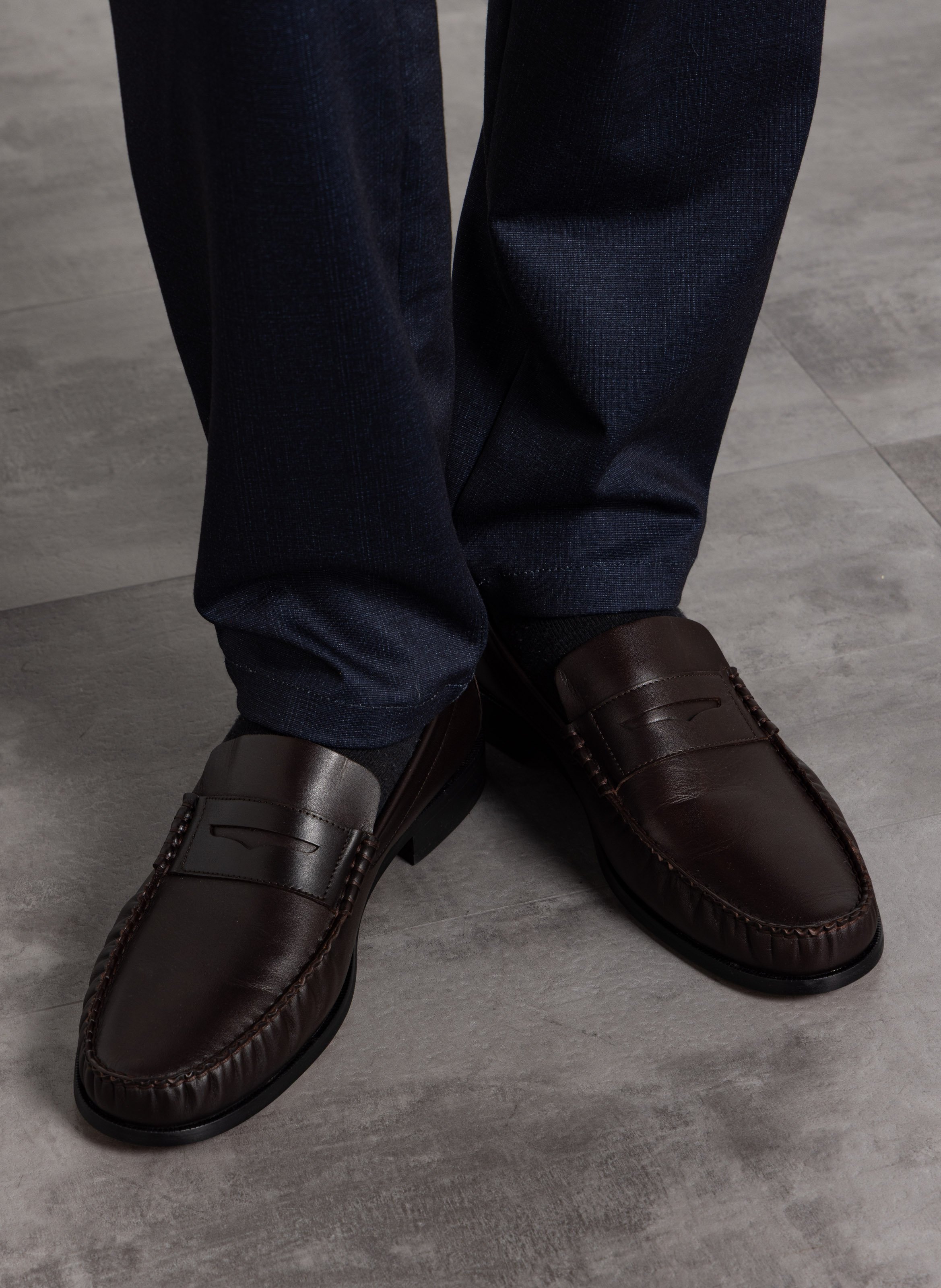 Leather loafers HACKETT Brown