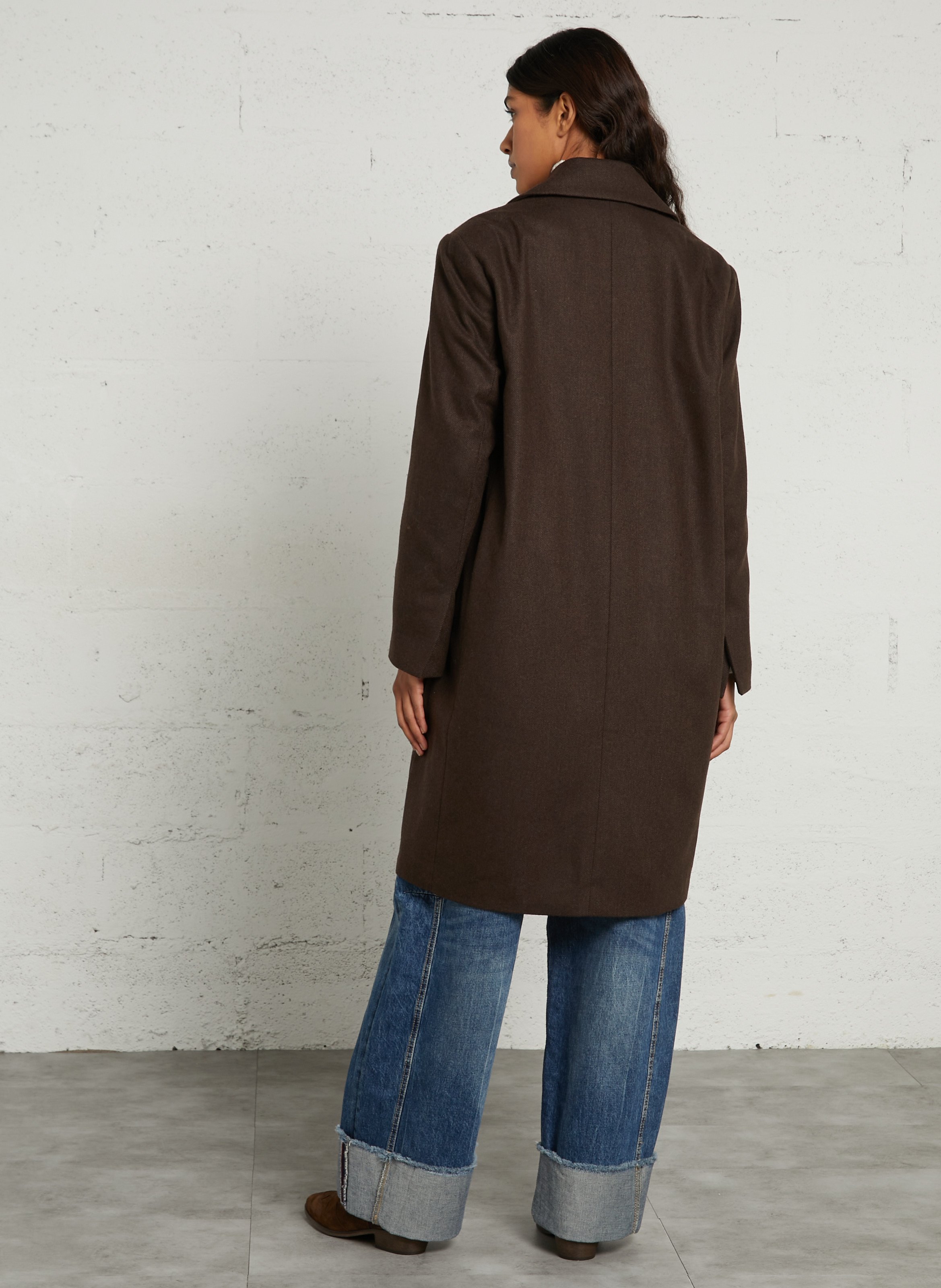 Oversized mantel van wolmix HOD PARIS Bruin