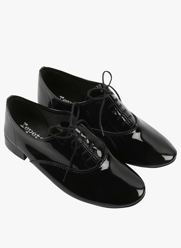 REPETTO ZIZI Richelieu en cuir vernis petit talon Noir