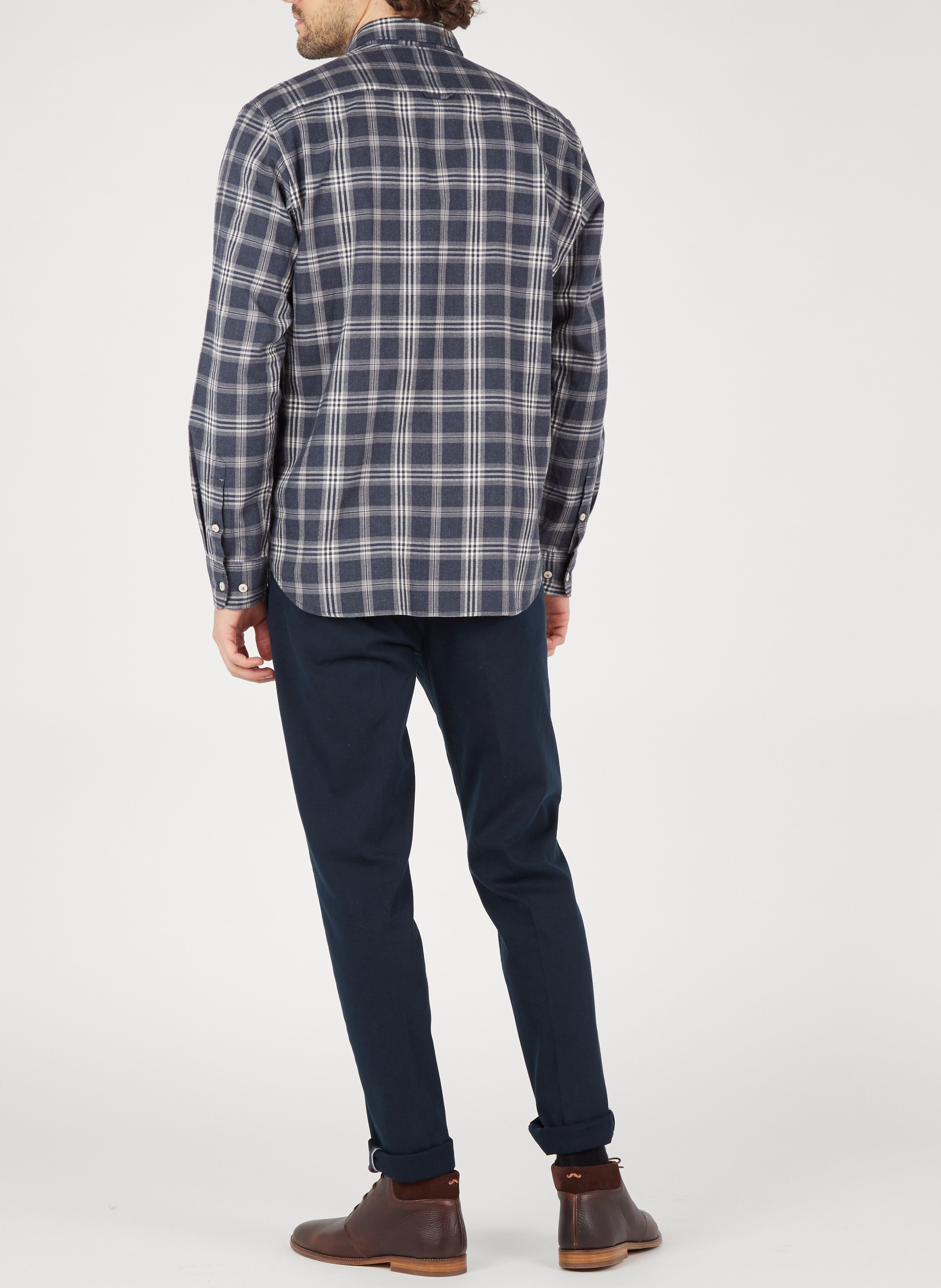 Slim-fit cotton-blend chinos Blue