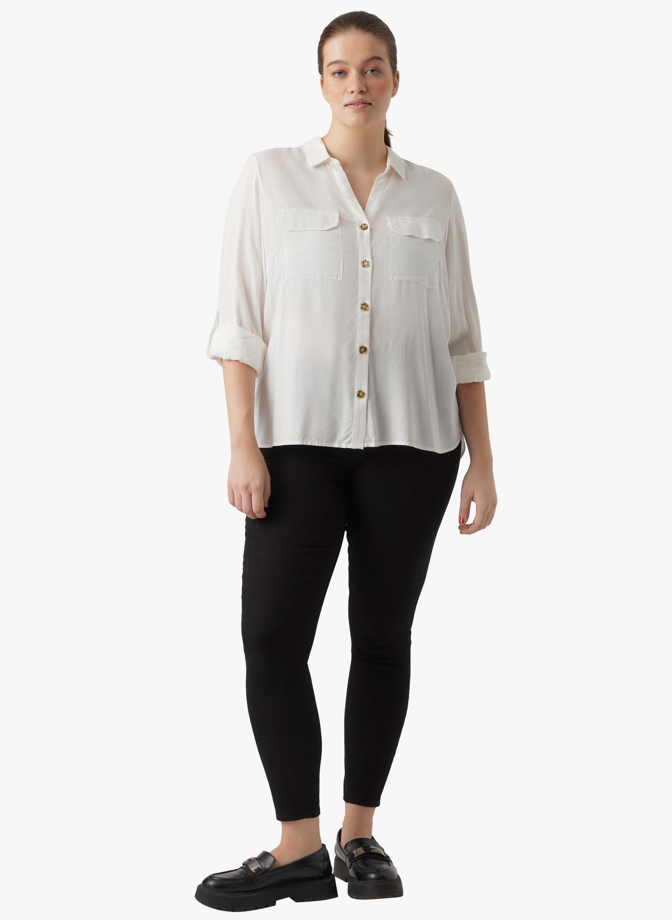 Chemise regular-fit en viscose VERO MODA CURVE Blanc