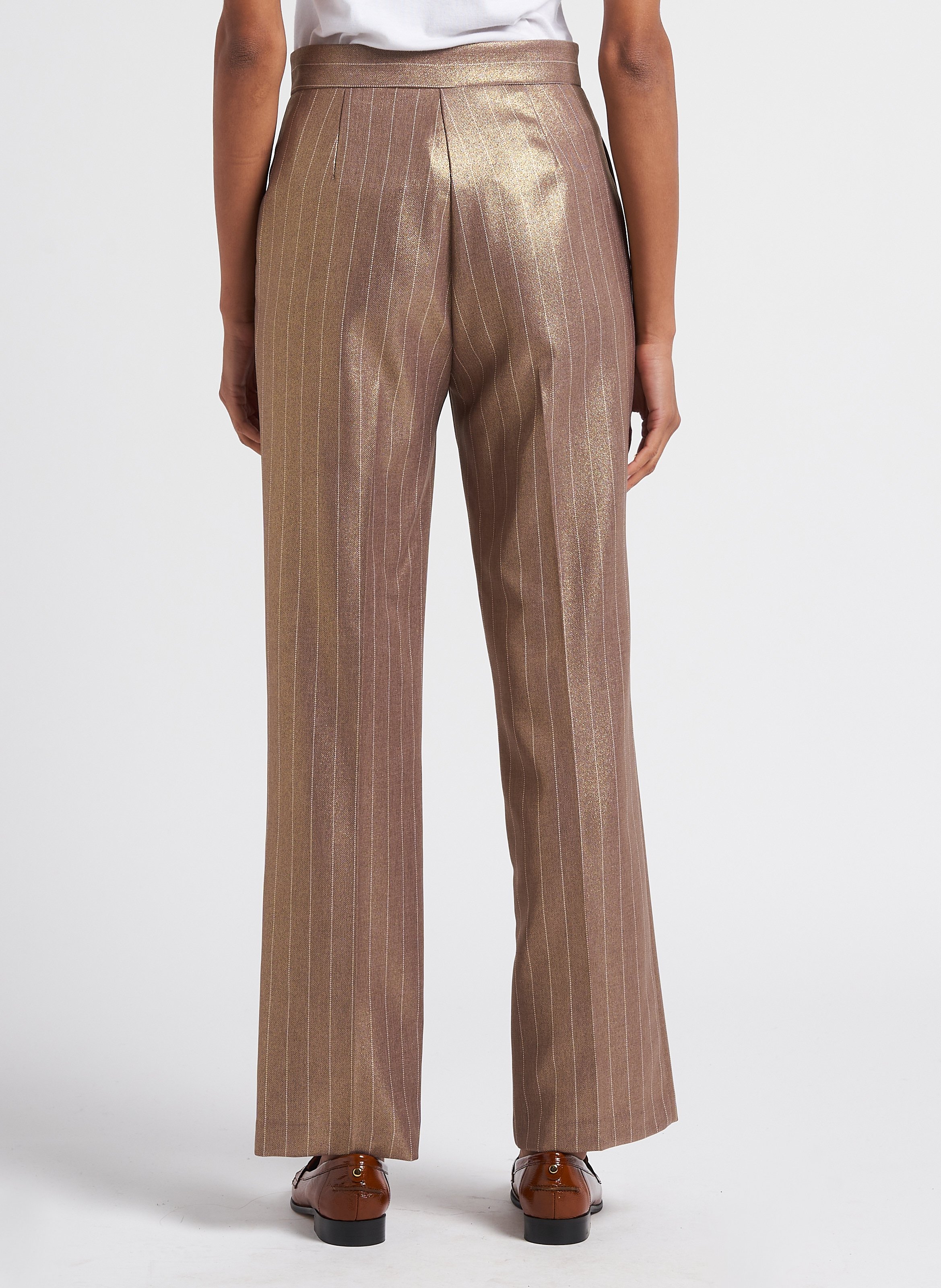 Striped high-waisted trousers IMPERIAL Golden