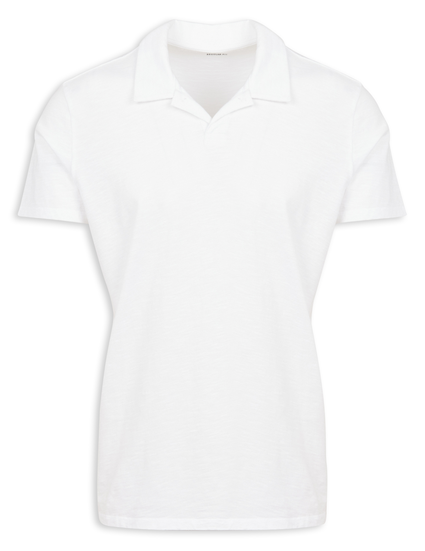 Polo regular-fit en coton flammé IKKS Blanc