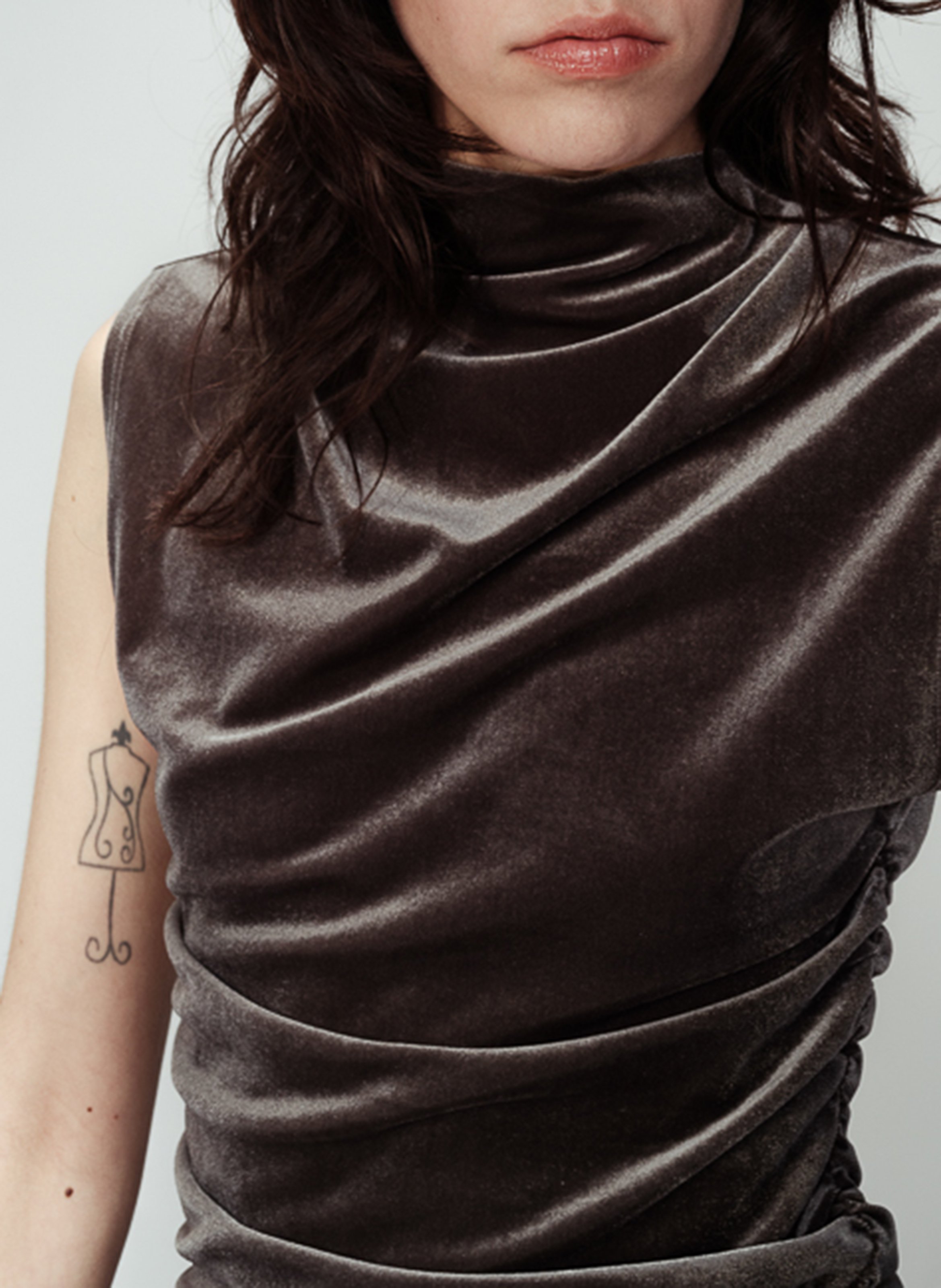 Draped round-neck top GRACE ET MILA Silver