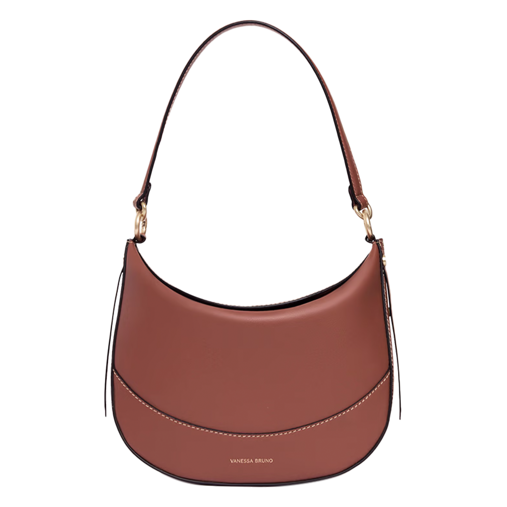 Leather clutch bag VANESSA BRUNO Brown