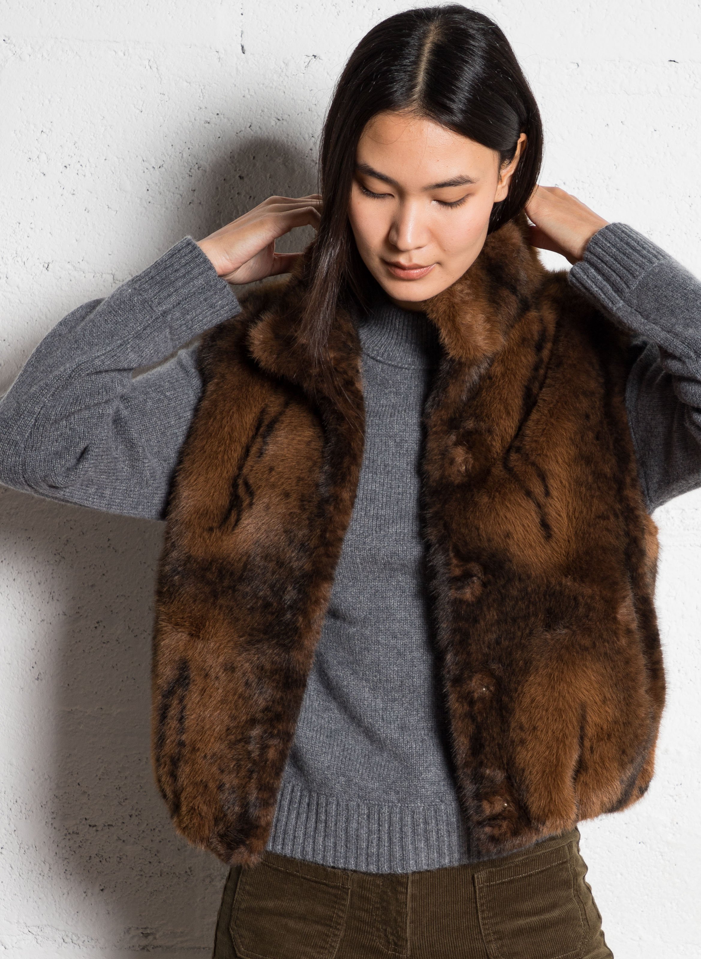 Gilet sans manches effet fourrure MAISON 123