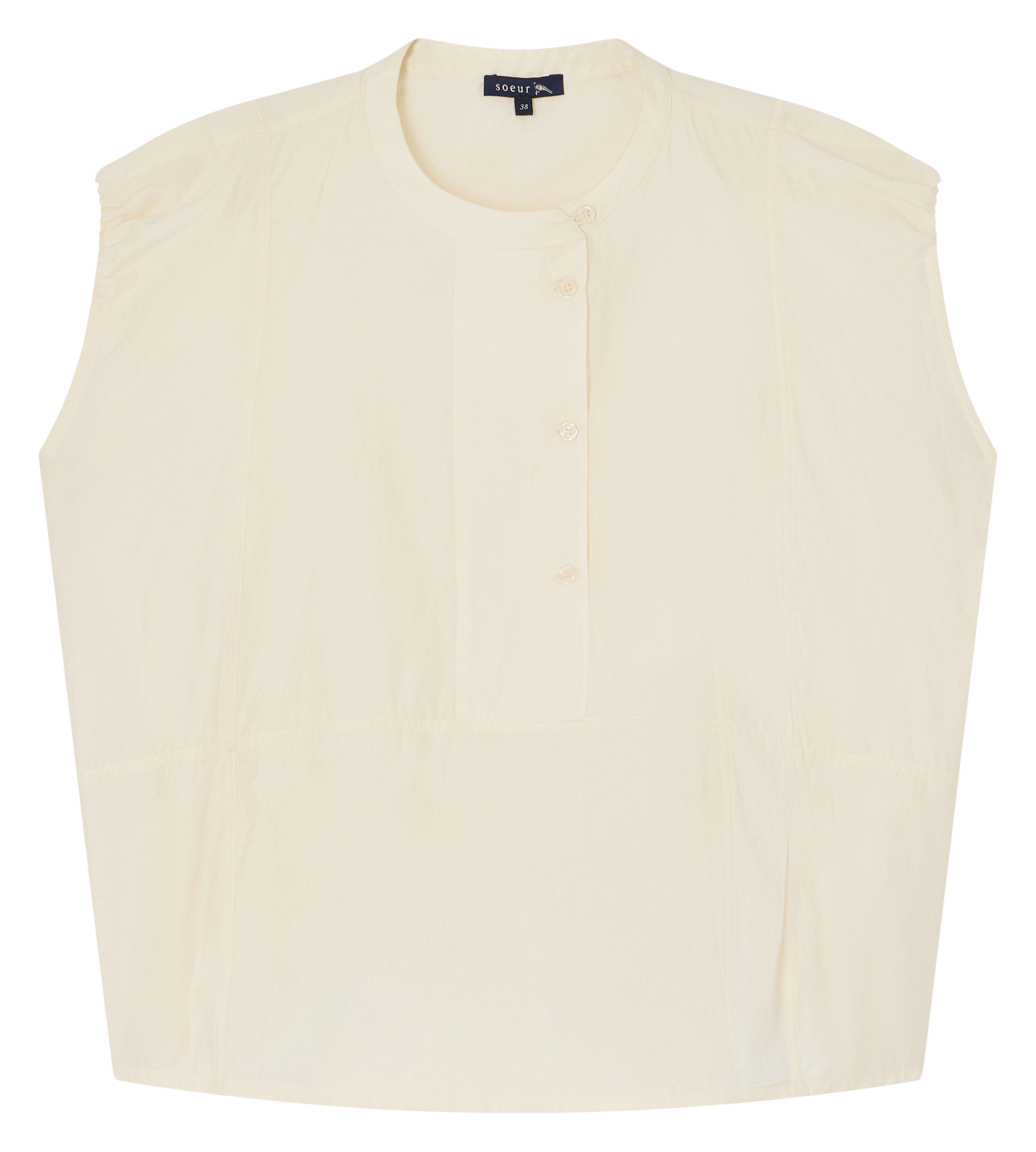 Blouse oversize en coton mélangé SOEUR Beige