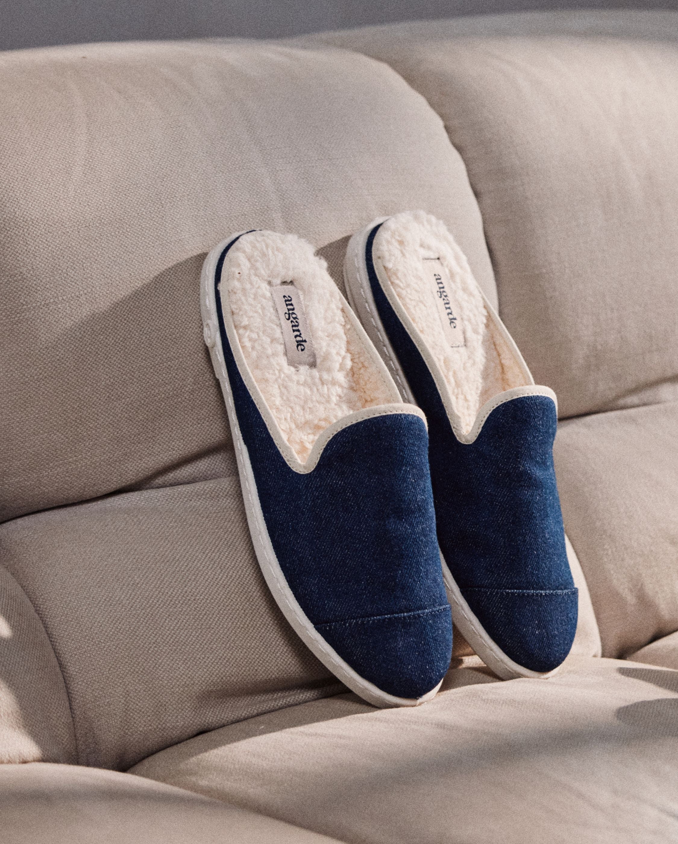 Women's denim mule, raw ANGARDE Blue