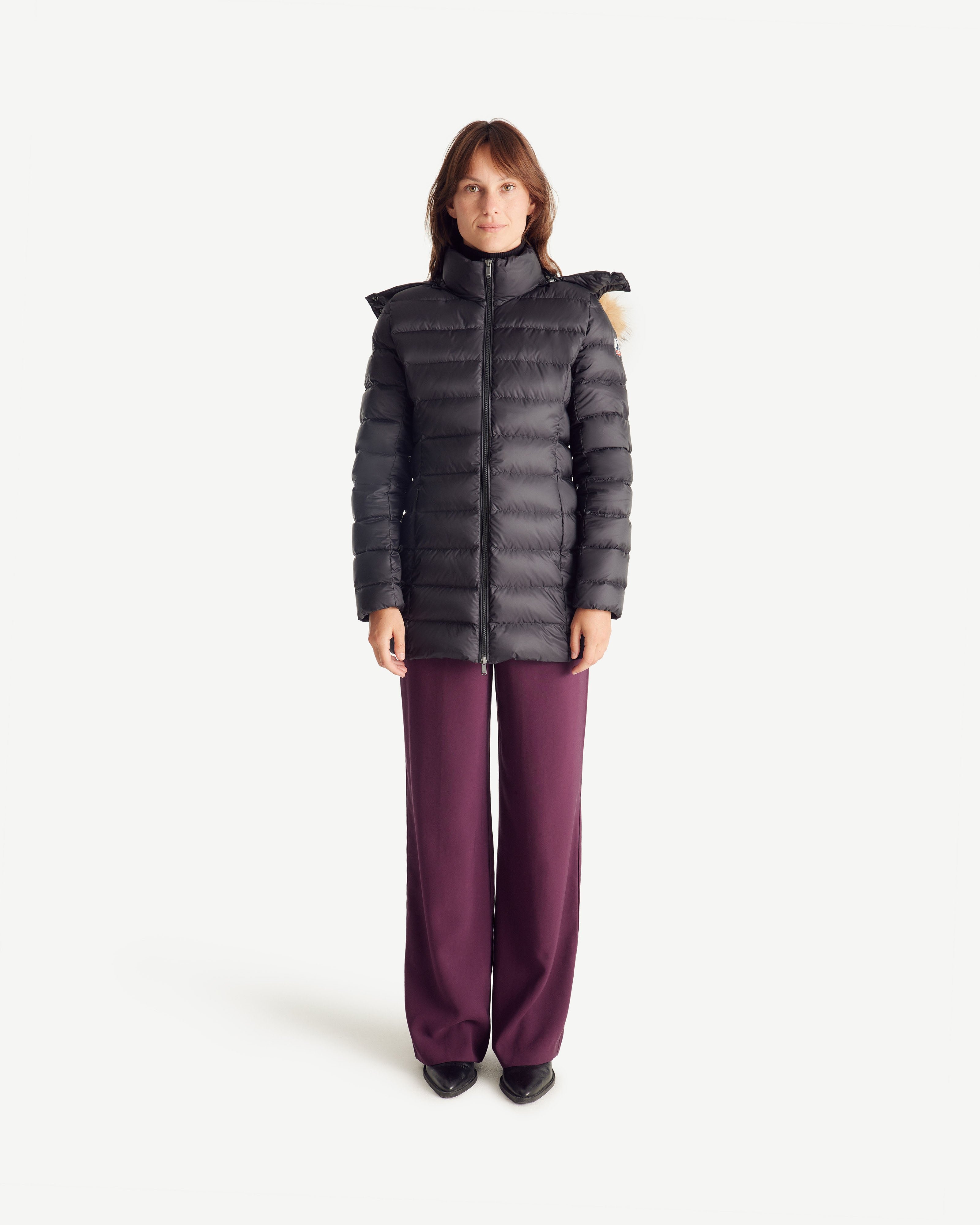 Mid-length puffer coat for extreme cold in pearl JOTT Black