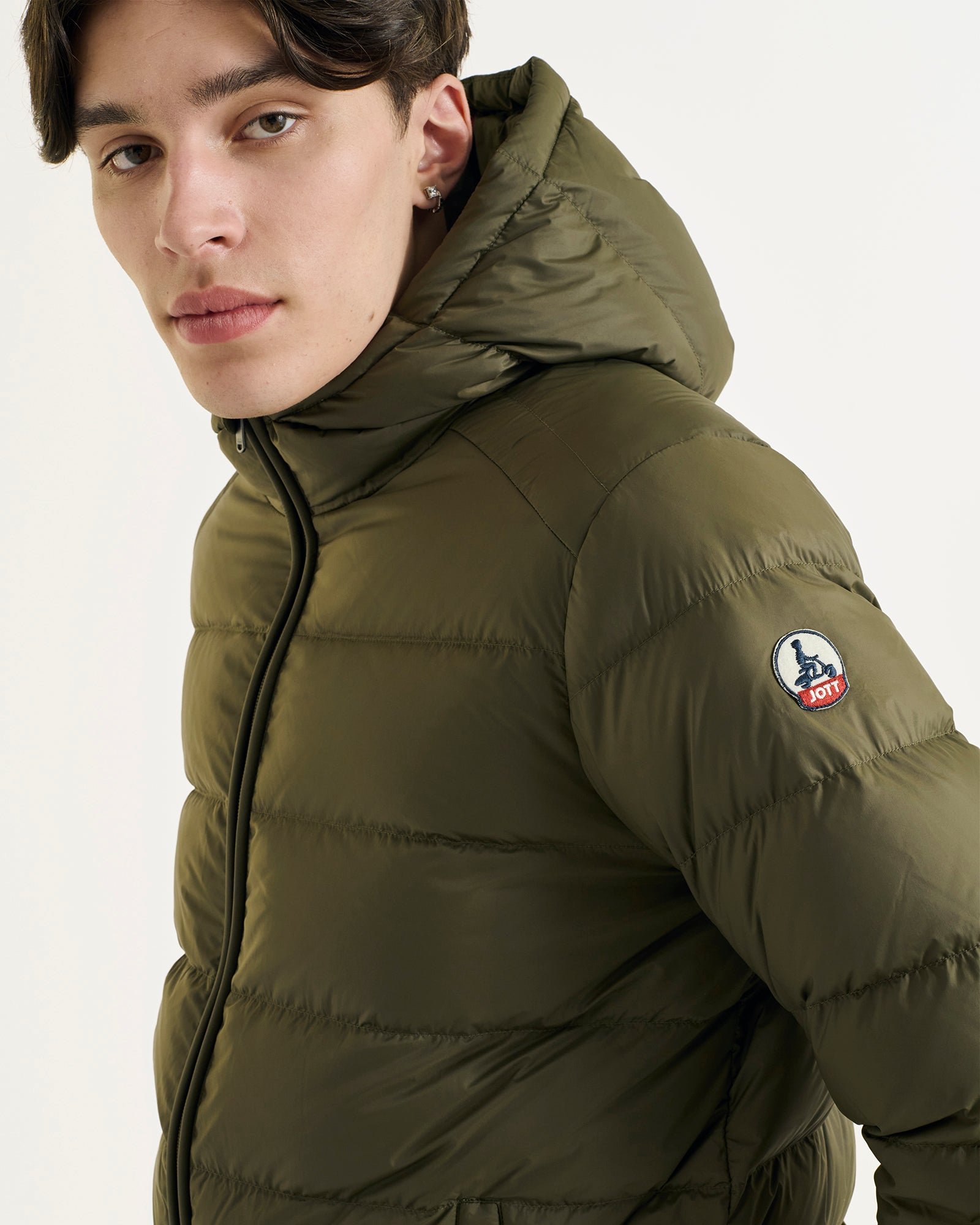 Straight hooded jacket John JOTT Green