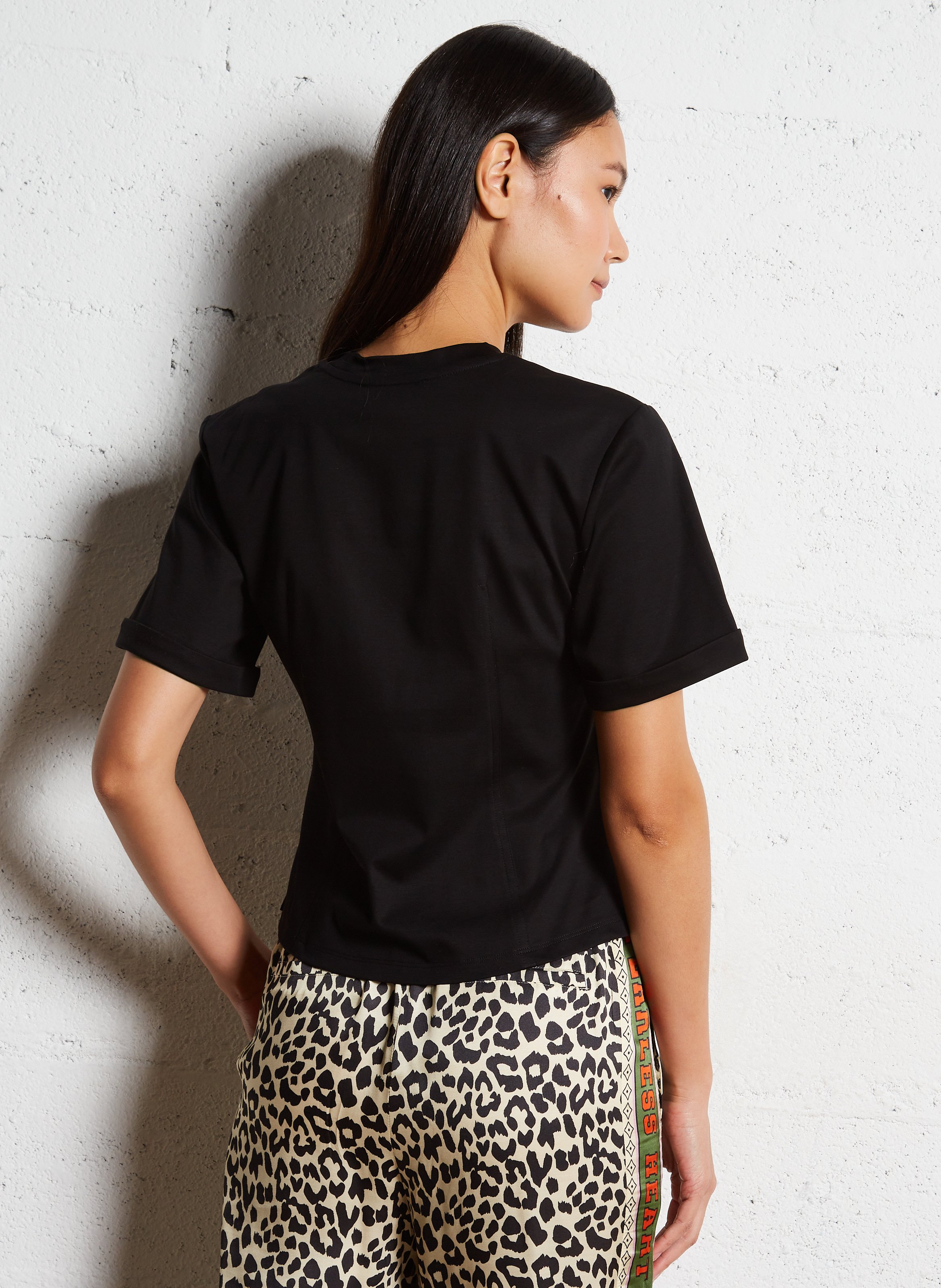 Tee-shirt droit en coton BERENICE Noir