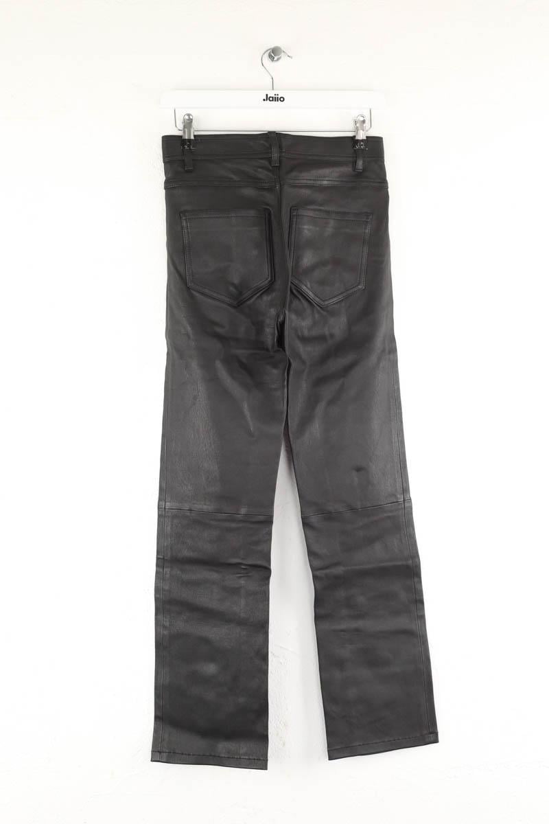 Straight leather pants JOSEPH - Seconde Main Black