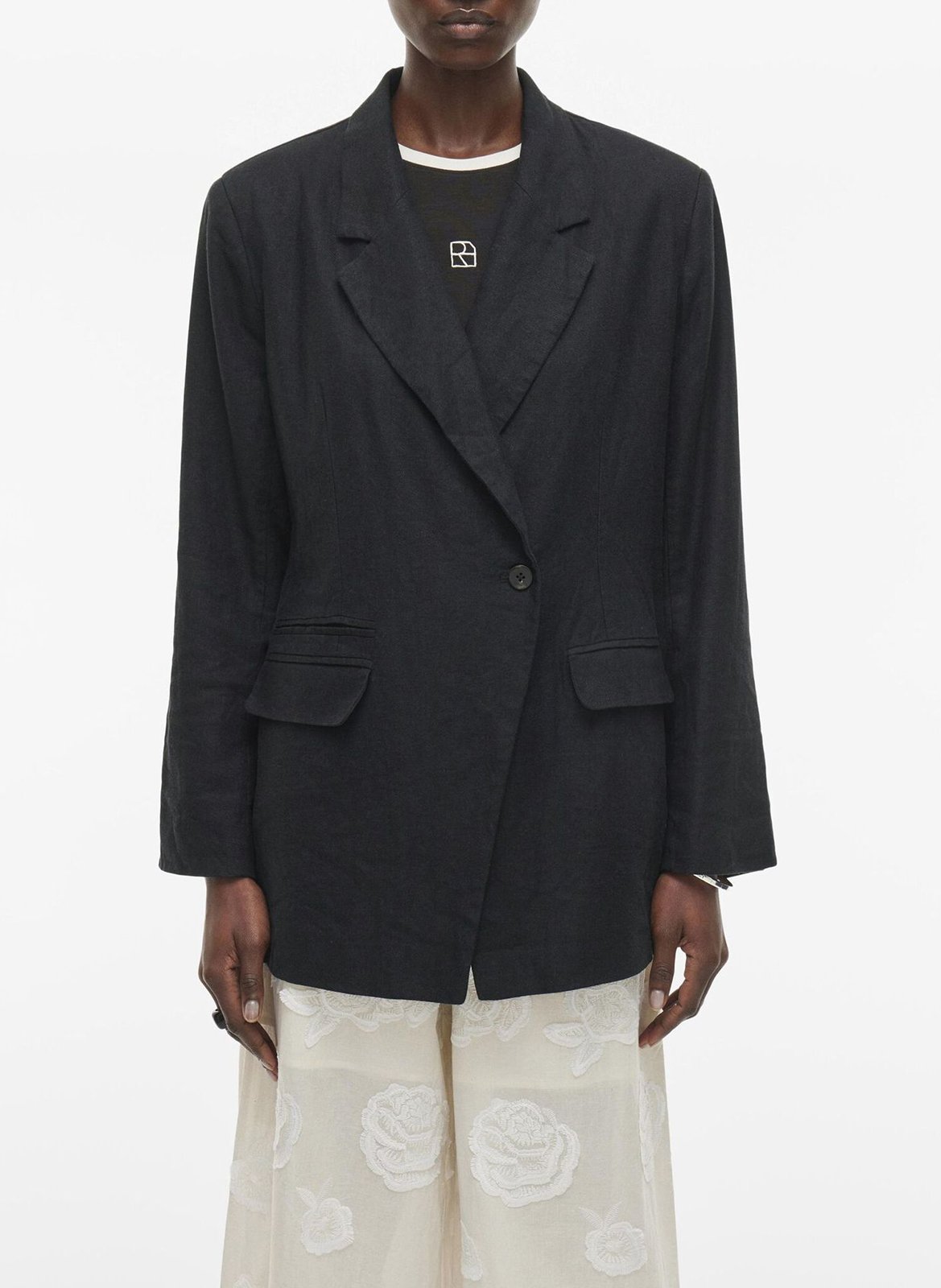 Blazer aus Leinen-Mix ROUGE EDIT Grau