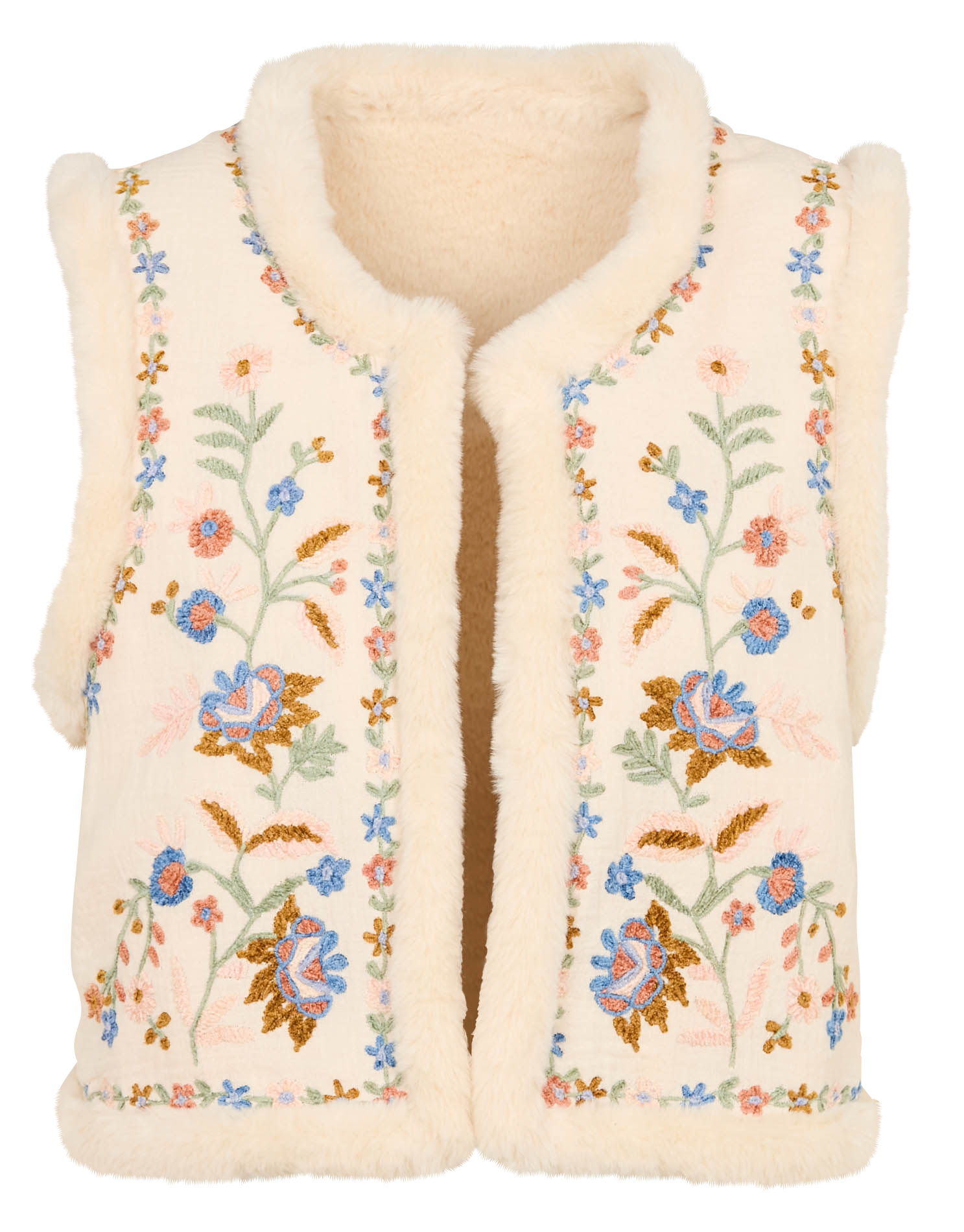 Reversible embroidered sleeveless jacket LOUISE MISHA Beige