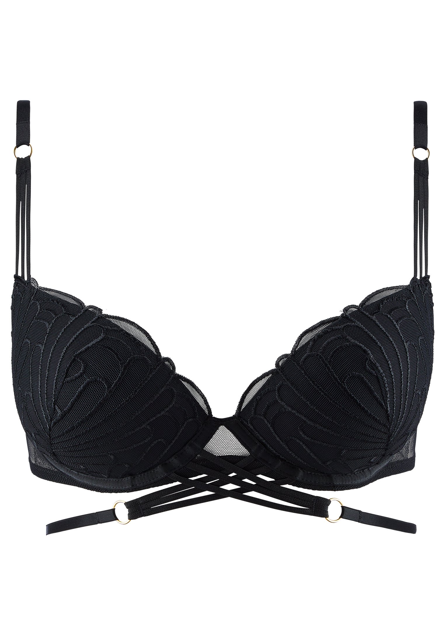 Amour Précieux Diamant black  push-up shell bra AUBADE Black