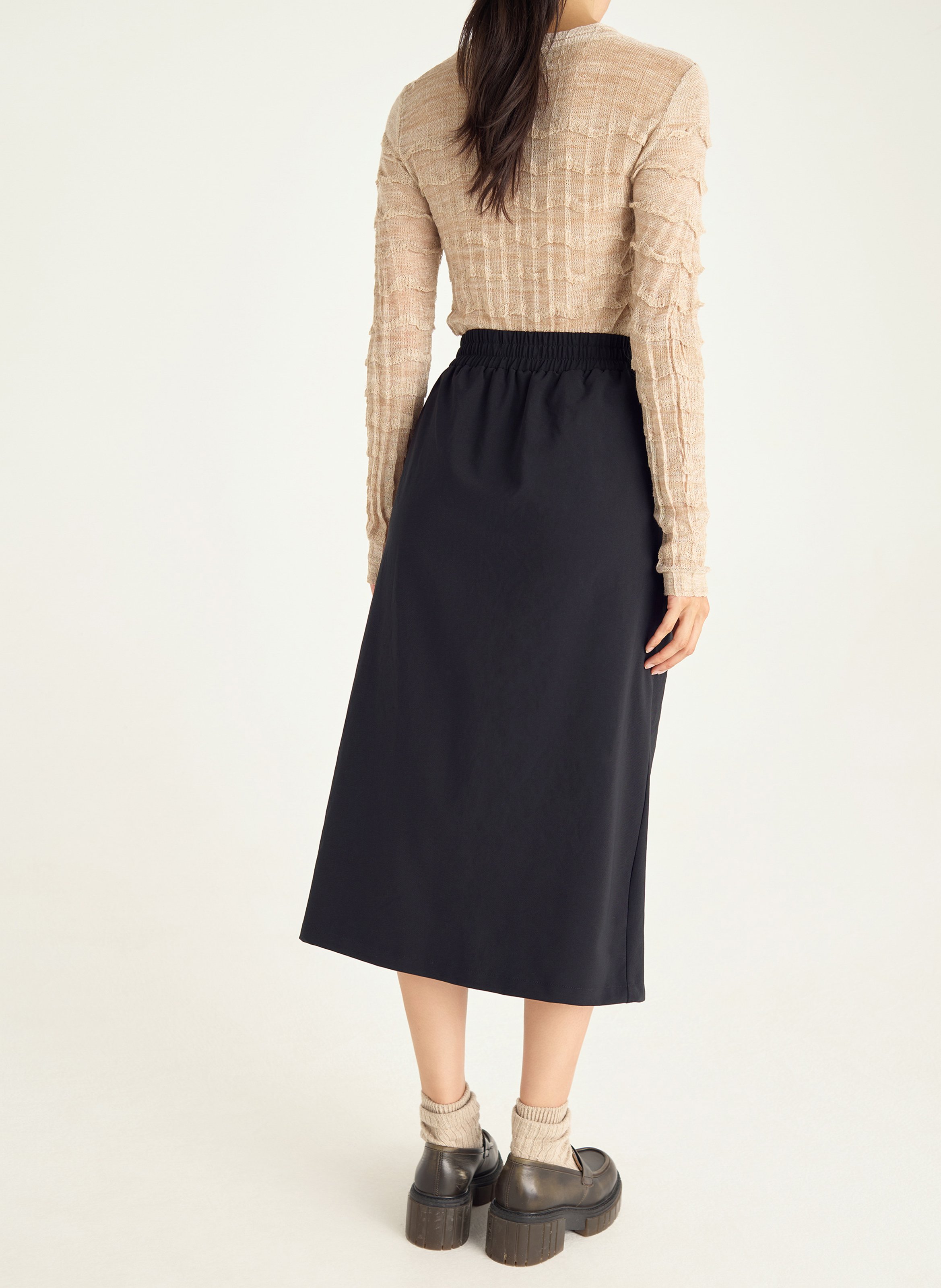 Jupe midi évasée  COTELAC Noir