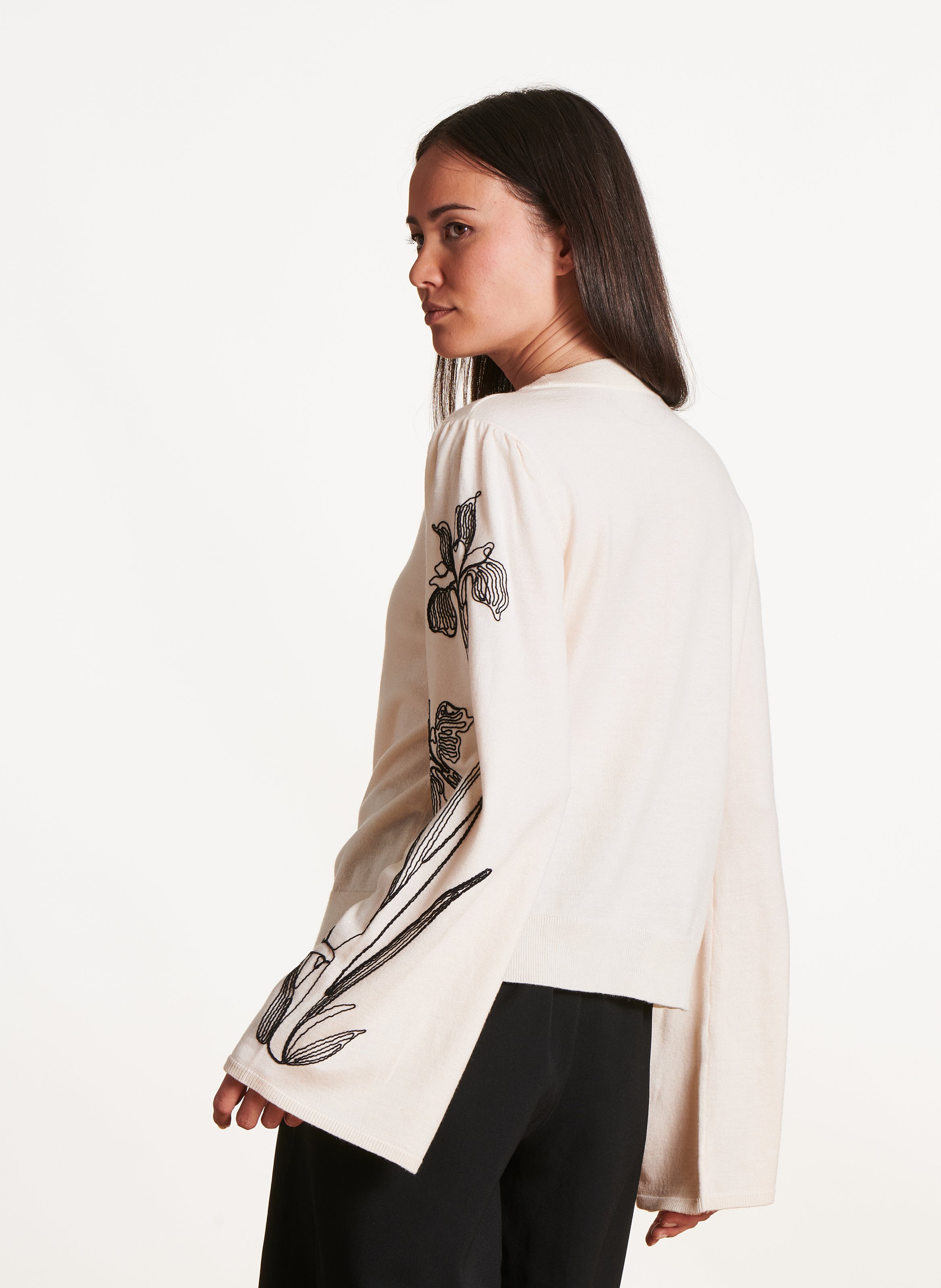 Gerade geschnittener Rundhalspullover LA FEE MARABOUTEE Schwarz