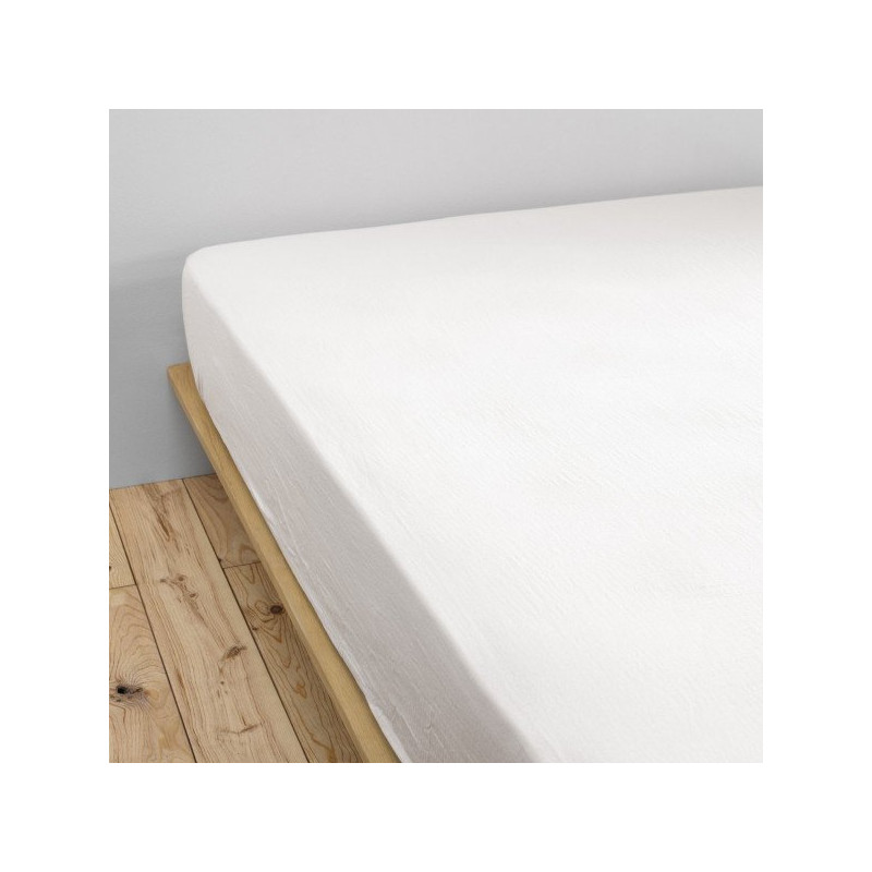 "Fitted sheet "Gaia" all sizes in "cotton gauze"" L'EFFET PAPILLON