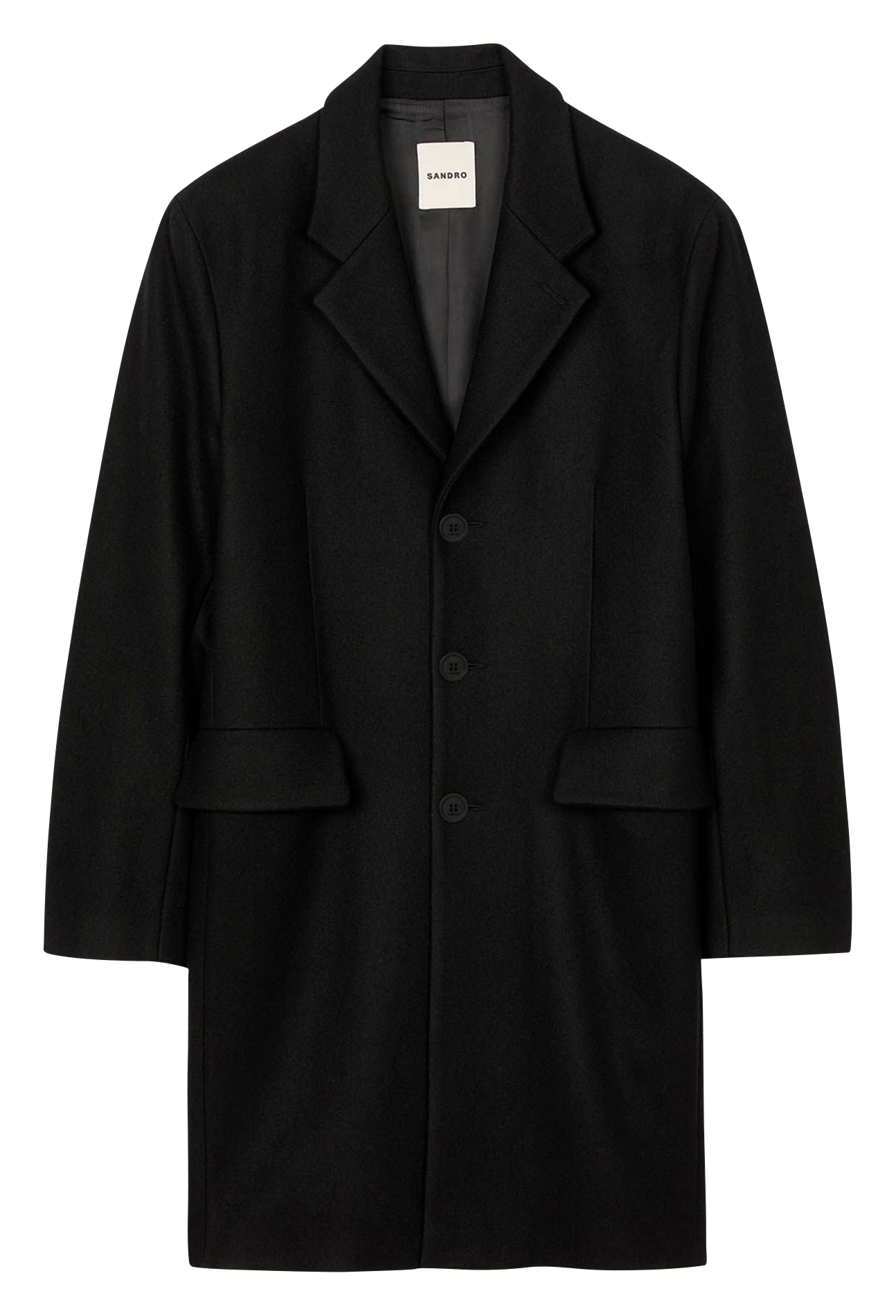 Alpaca wool coat  SANDRO Black