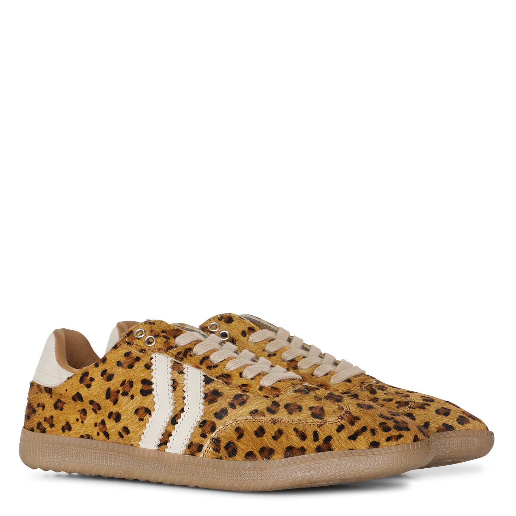 Low-top pony leather sneakers IKKS Brown