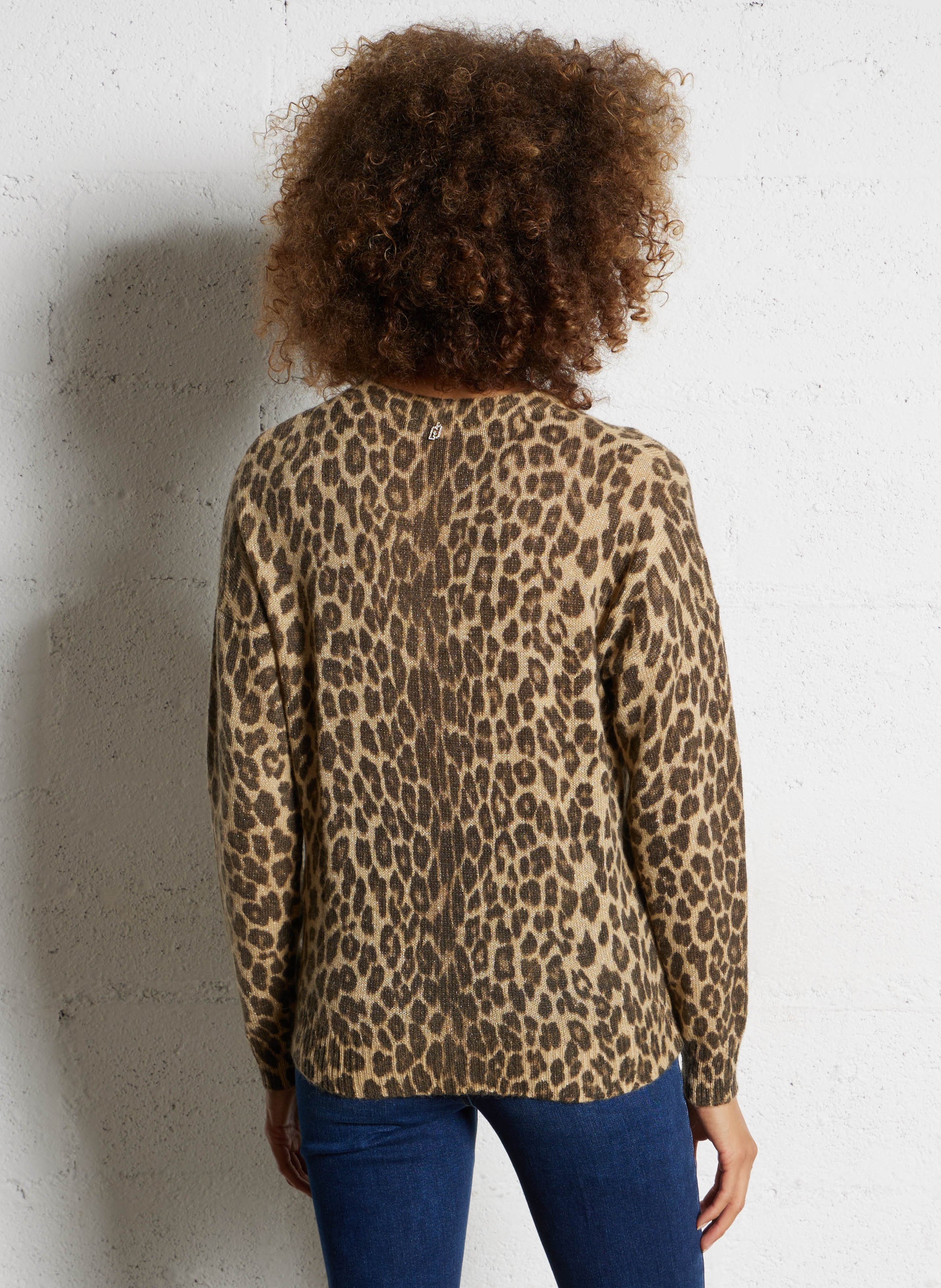 Gerade geschnittener Pullover aus Wollmix mit Rundhalsausschnitt LIU JO Mehrfarbig