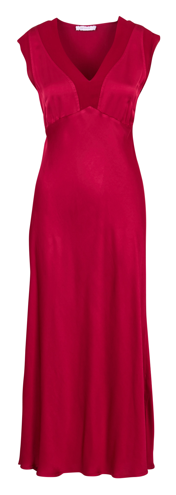 Robe longue satinée col v LA FEE MARABOUTEE Rouge