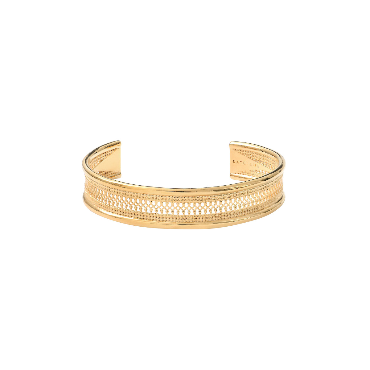 Adjustable feminine gold-plated metal bangle bracelet SATELLITE PARIS No Color