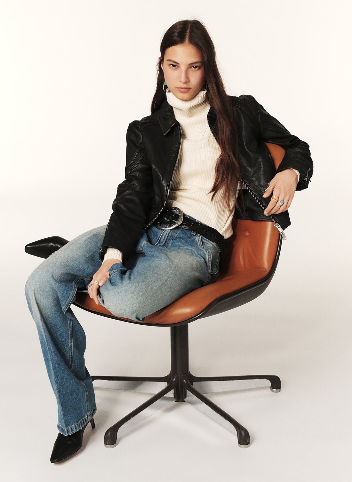 Jean large délavé en coton BA&SH Bleu