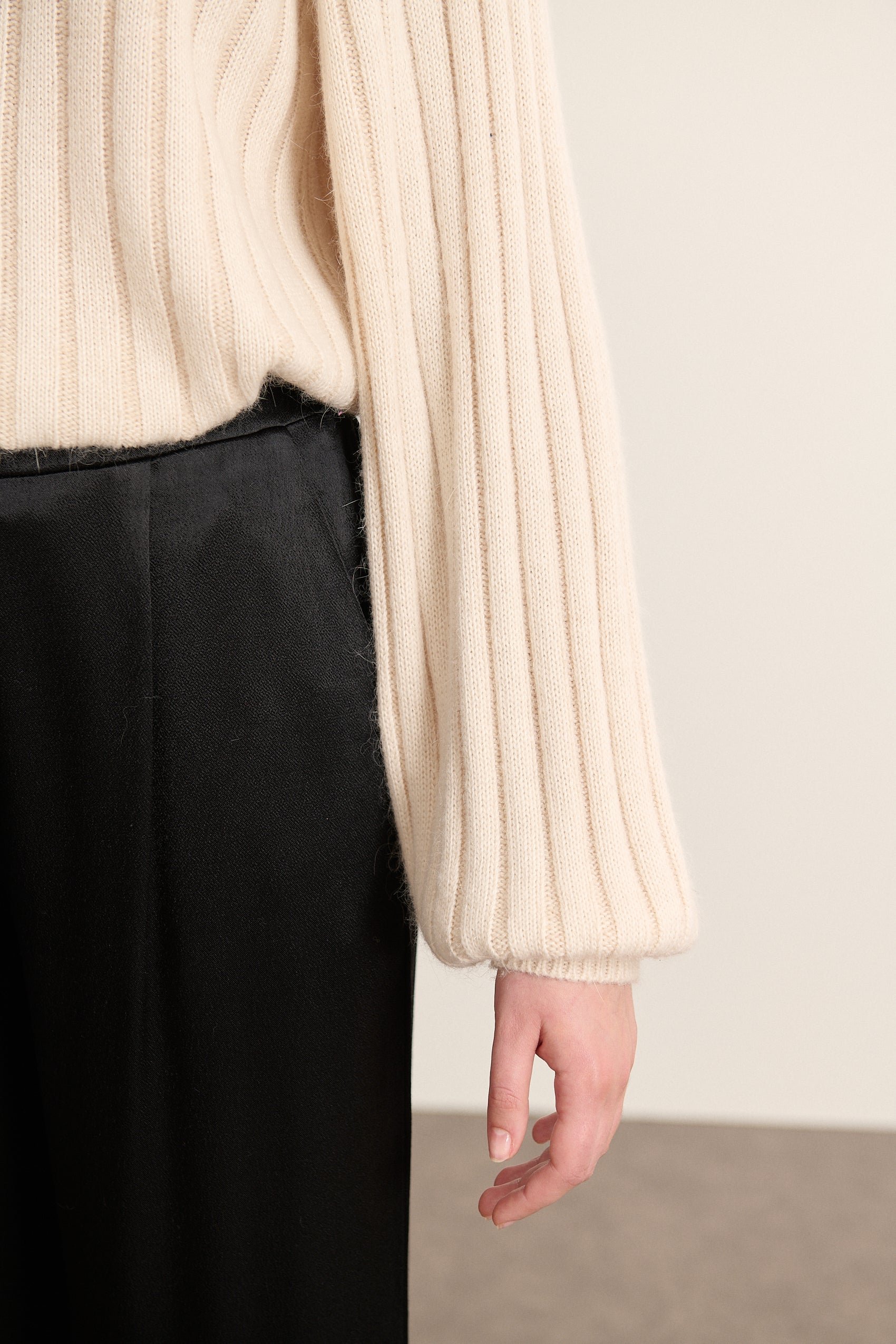 Knitted ribbed sweater GARANCE PARIS Beige