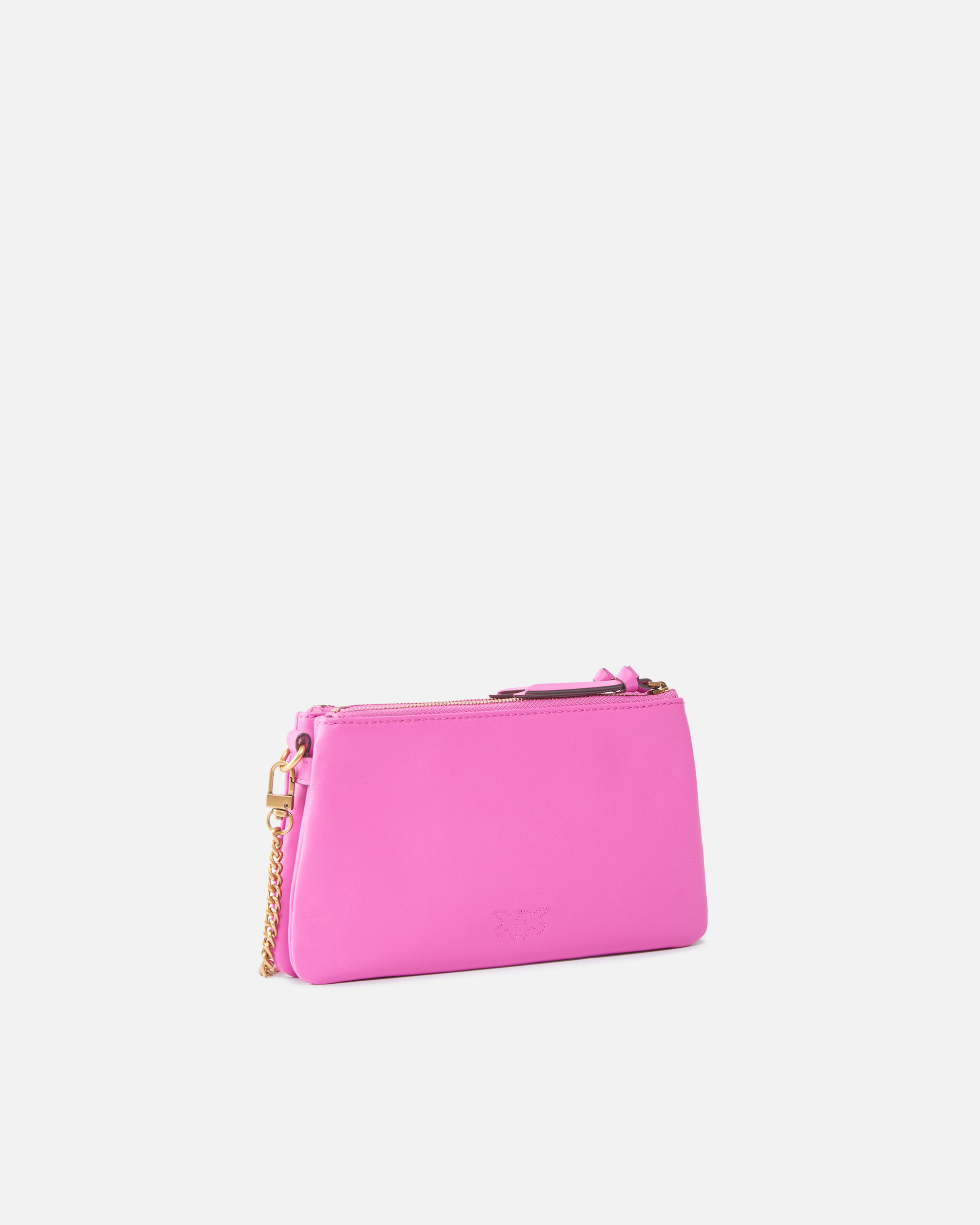 Small leather shoulder bag with love birds logo PINKO Pink