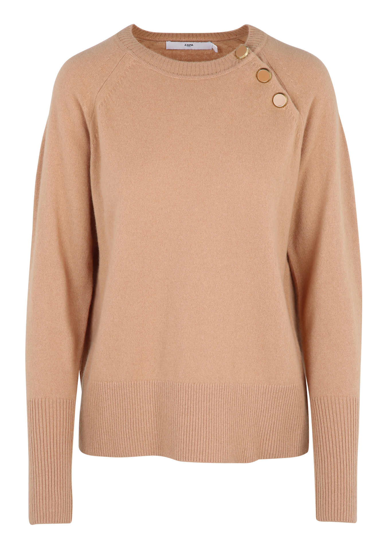 Pull col rond en laine ZAPA Marron