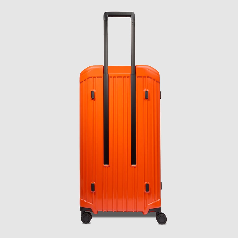 4-wheel trunk format trolley suitcase with TSA lock and removable washable lining PIQUADRO Orange