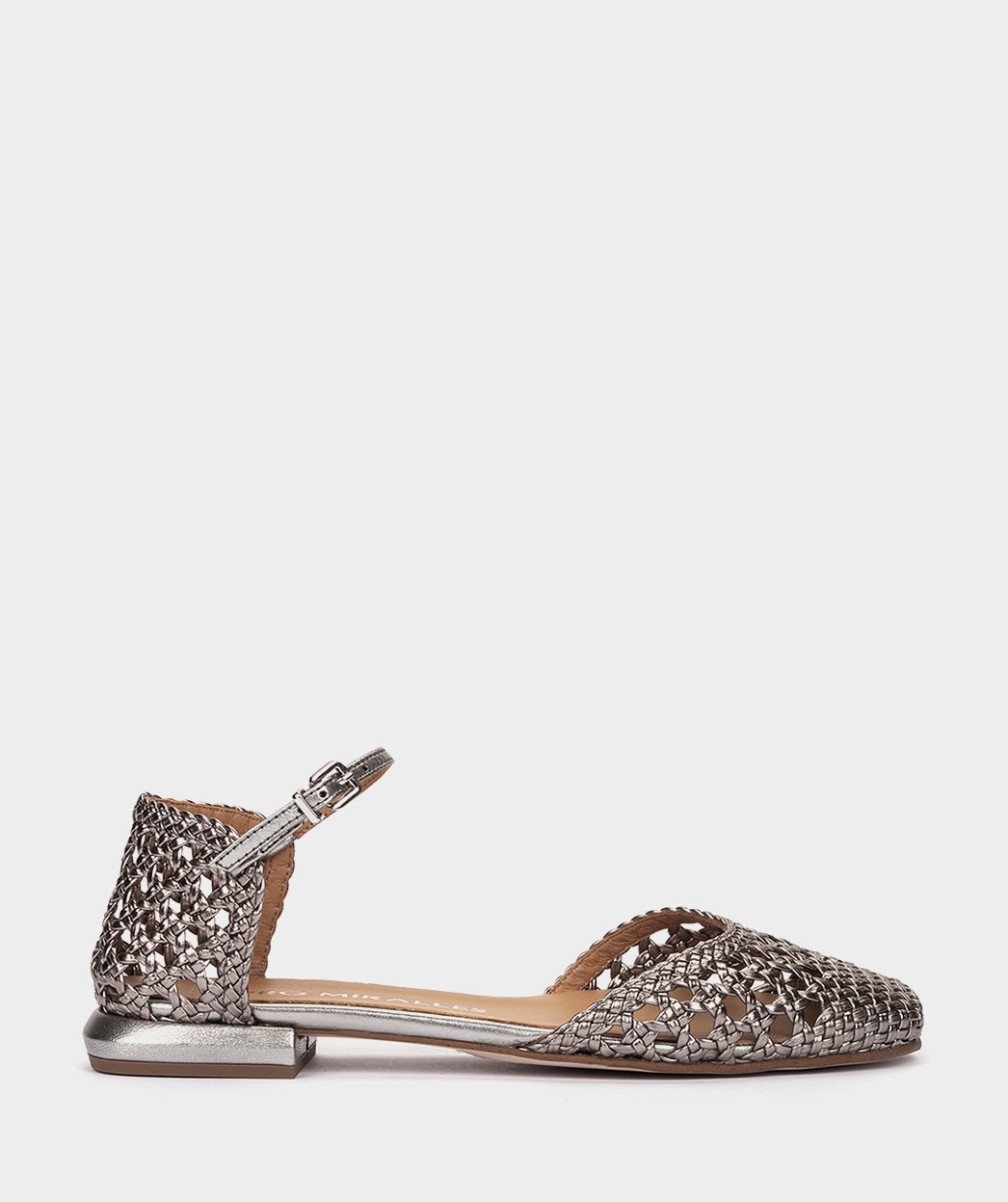 Flat woven steel-colored shoe PEDRO MIRALLES Golden