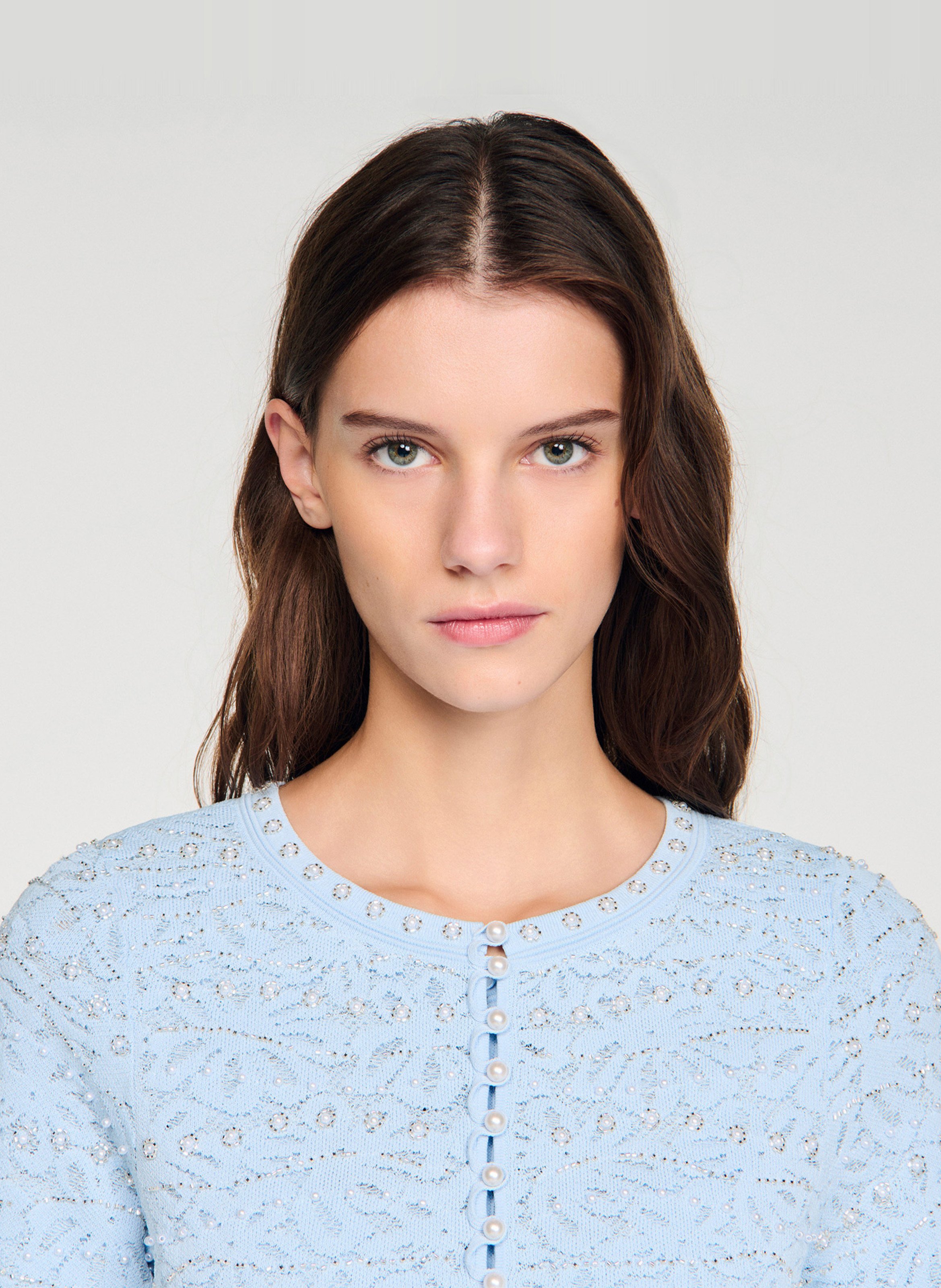 Gilet col rond SANDRO Bleu