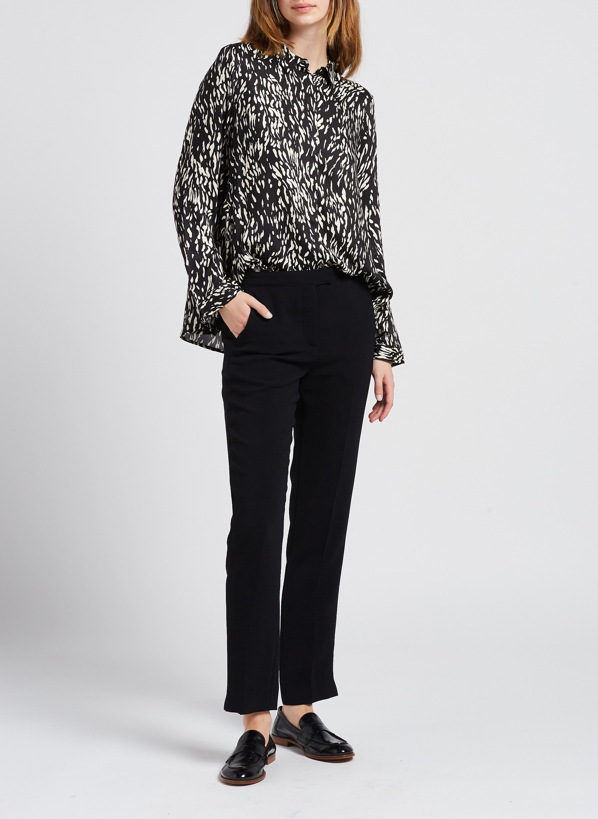 Printed A-line shirt IMPERIAL Black