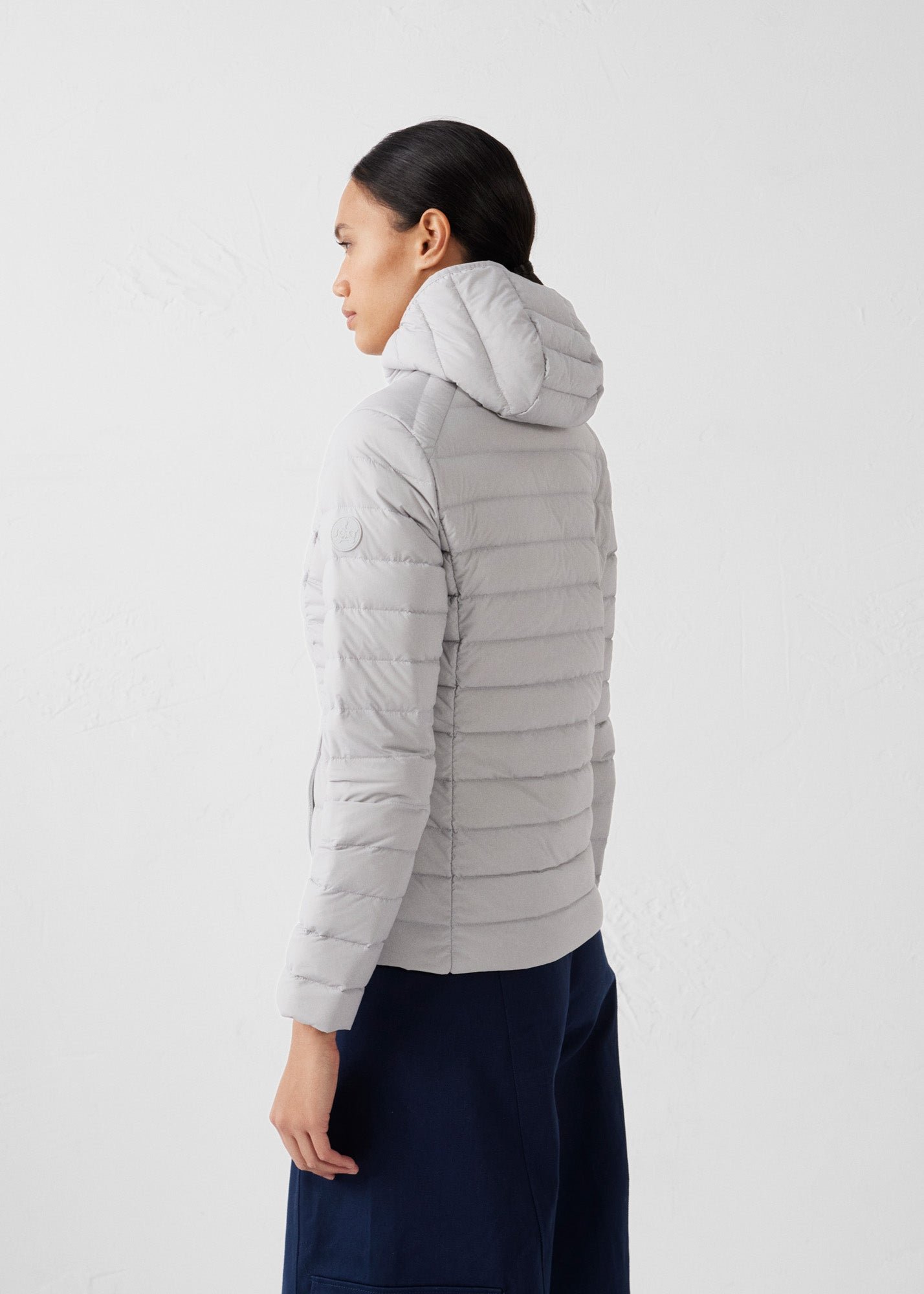 Lightweight stretch hooded puffer jacket Salma JOTT Grey