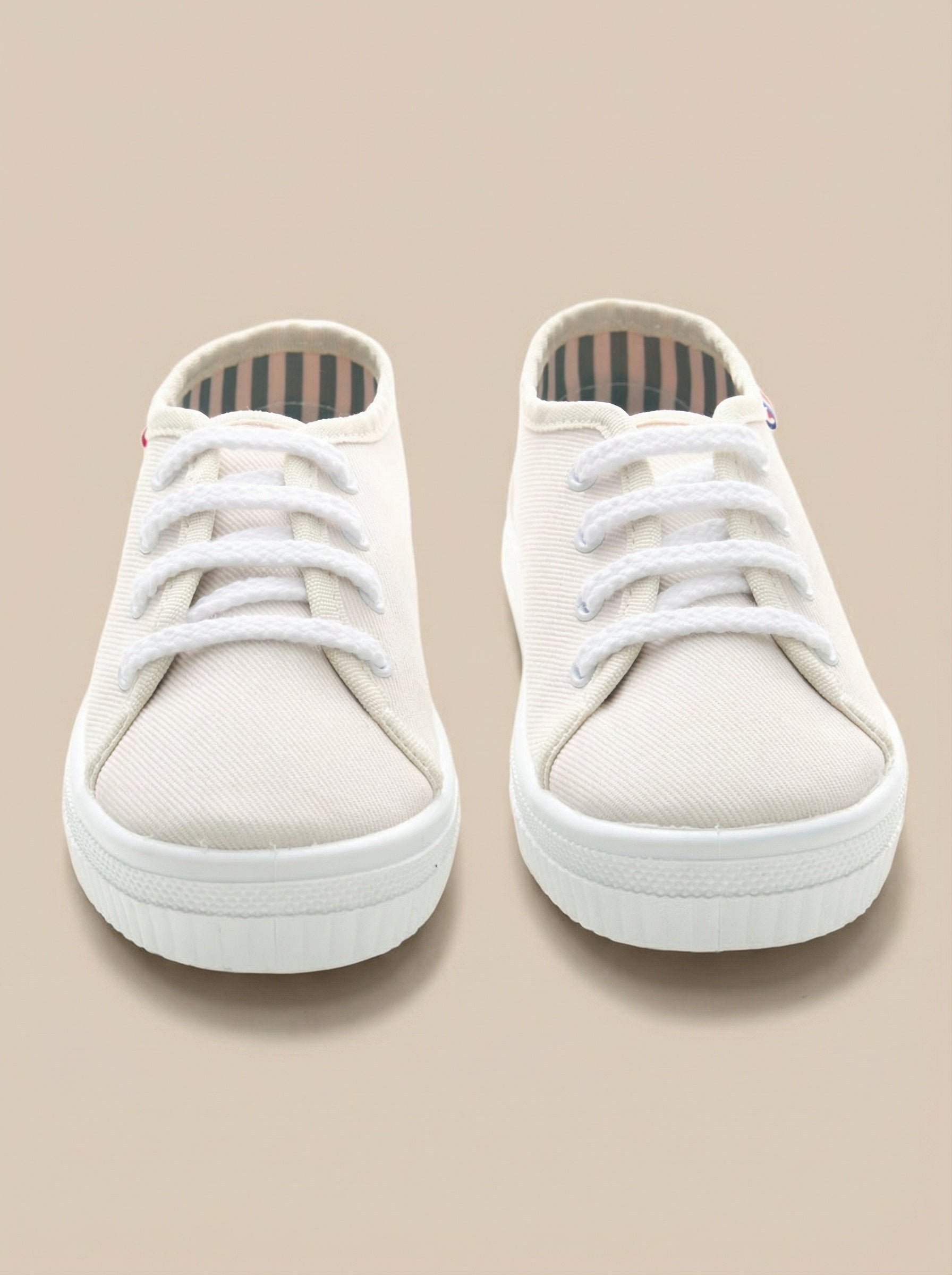 Canvas tennis shoes for kids CYRILLUS White