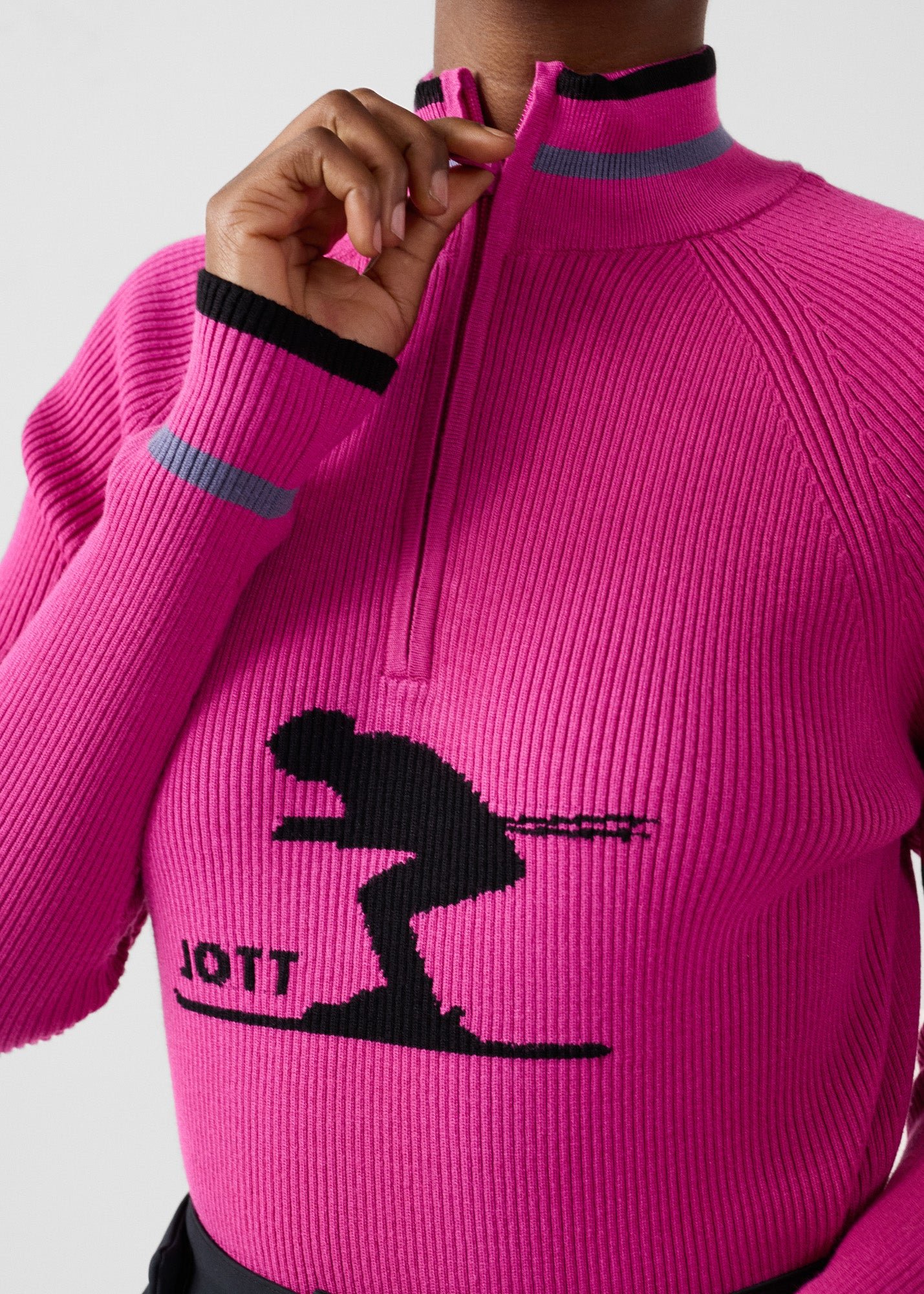 Ribbed high neck sweater mayt JOTT Pink