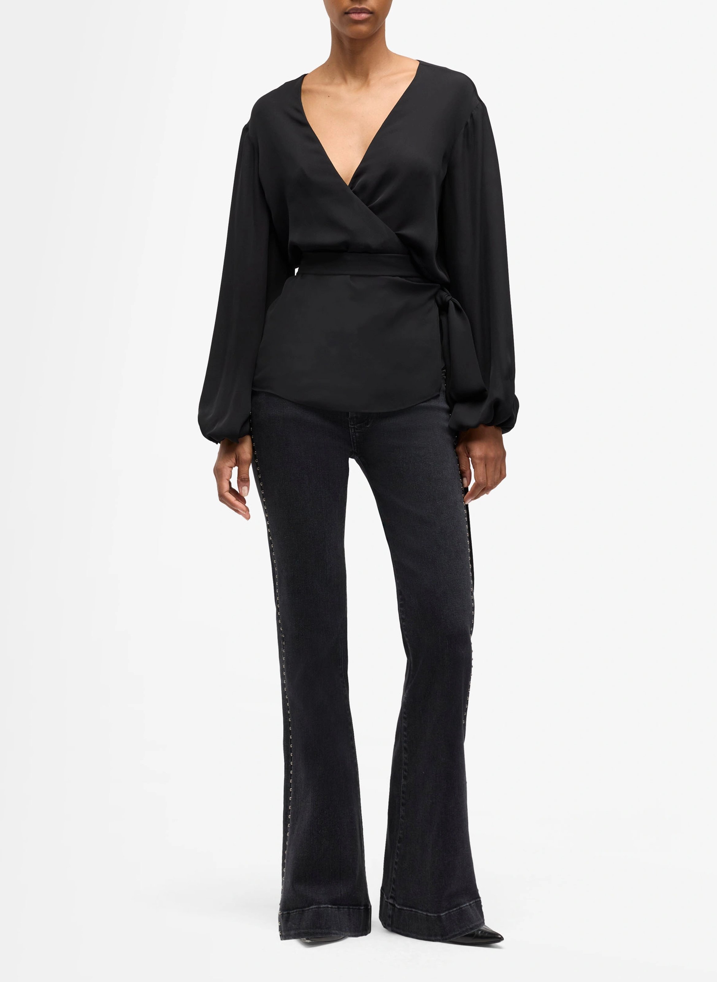 Flared Jeans aus Baumwoll-Mix 7 FOR ALL MANKIND Schwarz