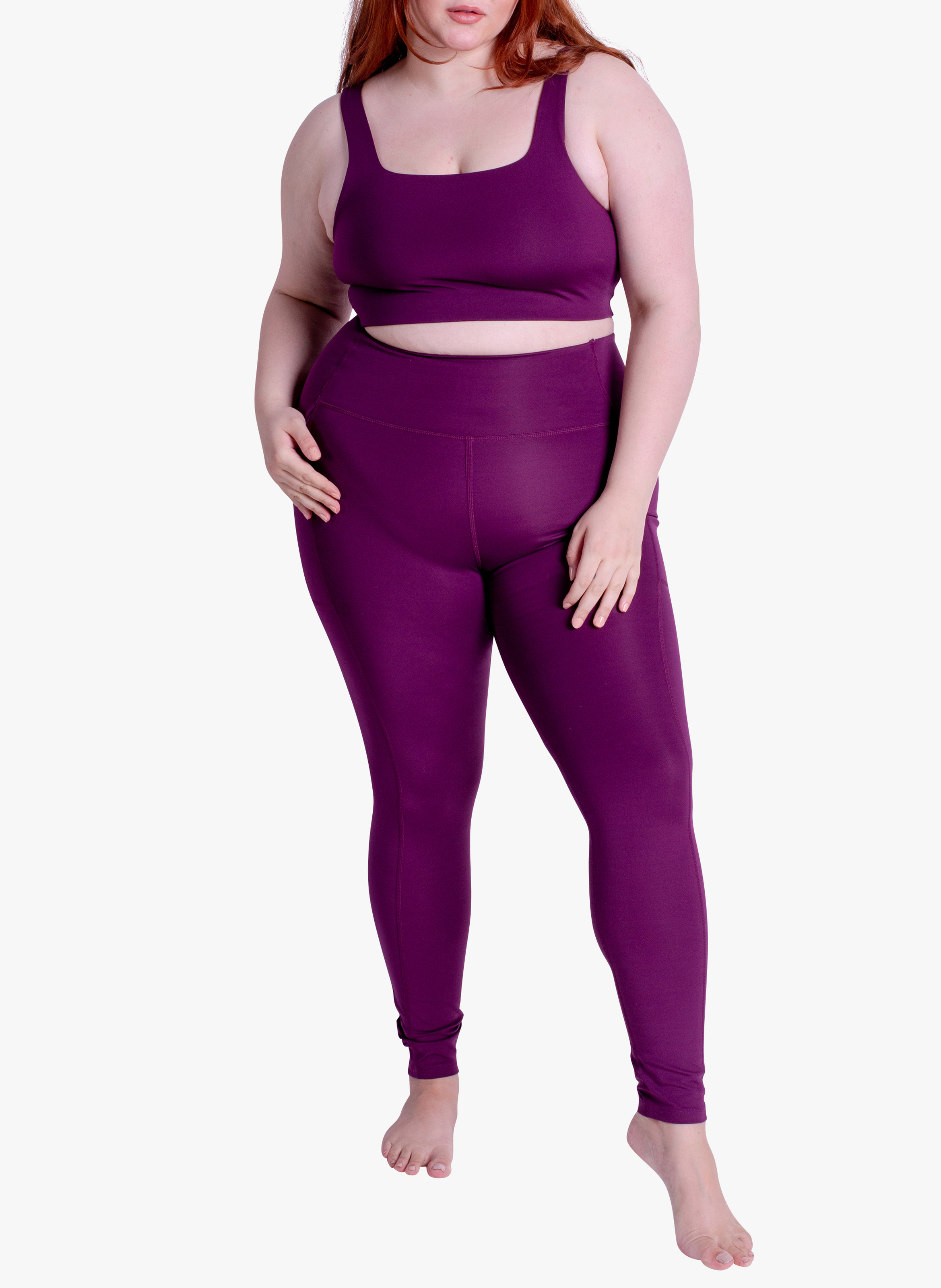 Legging compressif avec poches GIRLFRIEND COLLECTIVE Prune