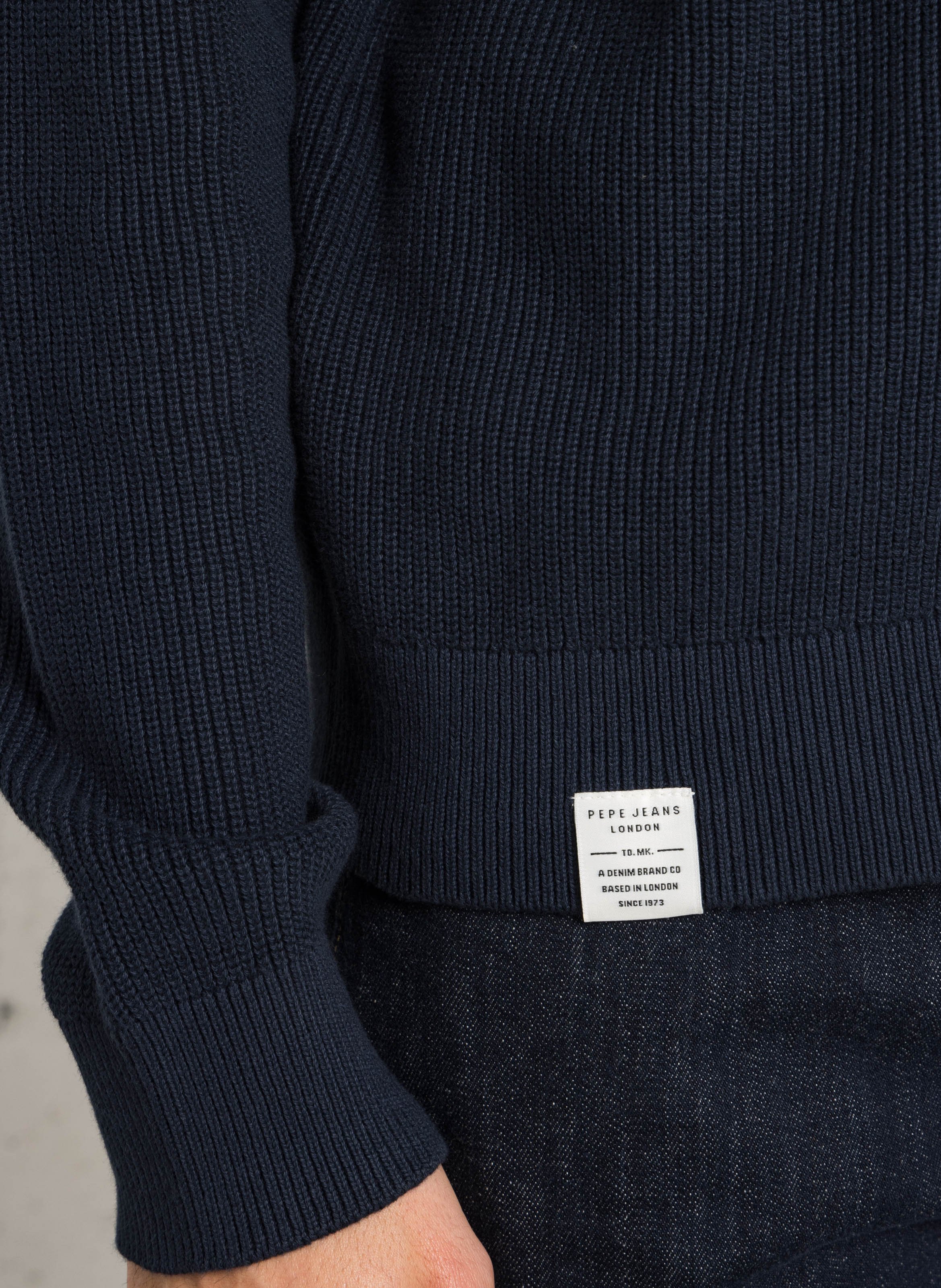 Straight classic collar cotton vest PEPE JEANS Blue