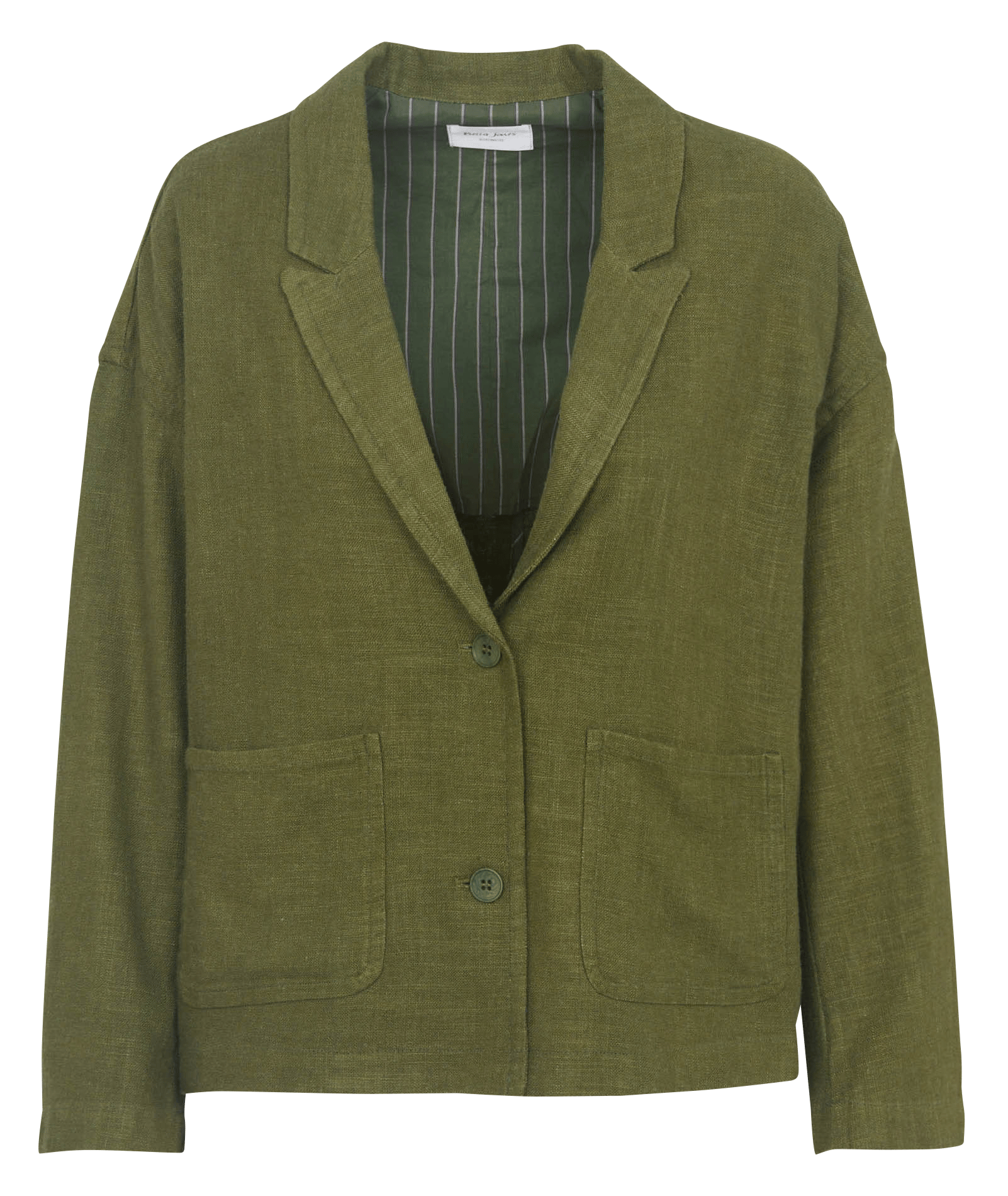 Veste ample col tailleur en lin et coton BELLA JONES Kaki