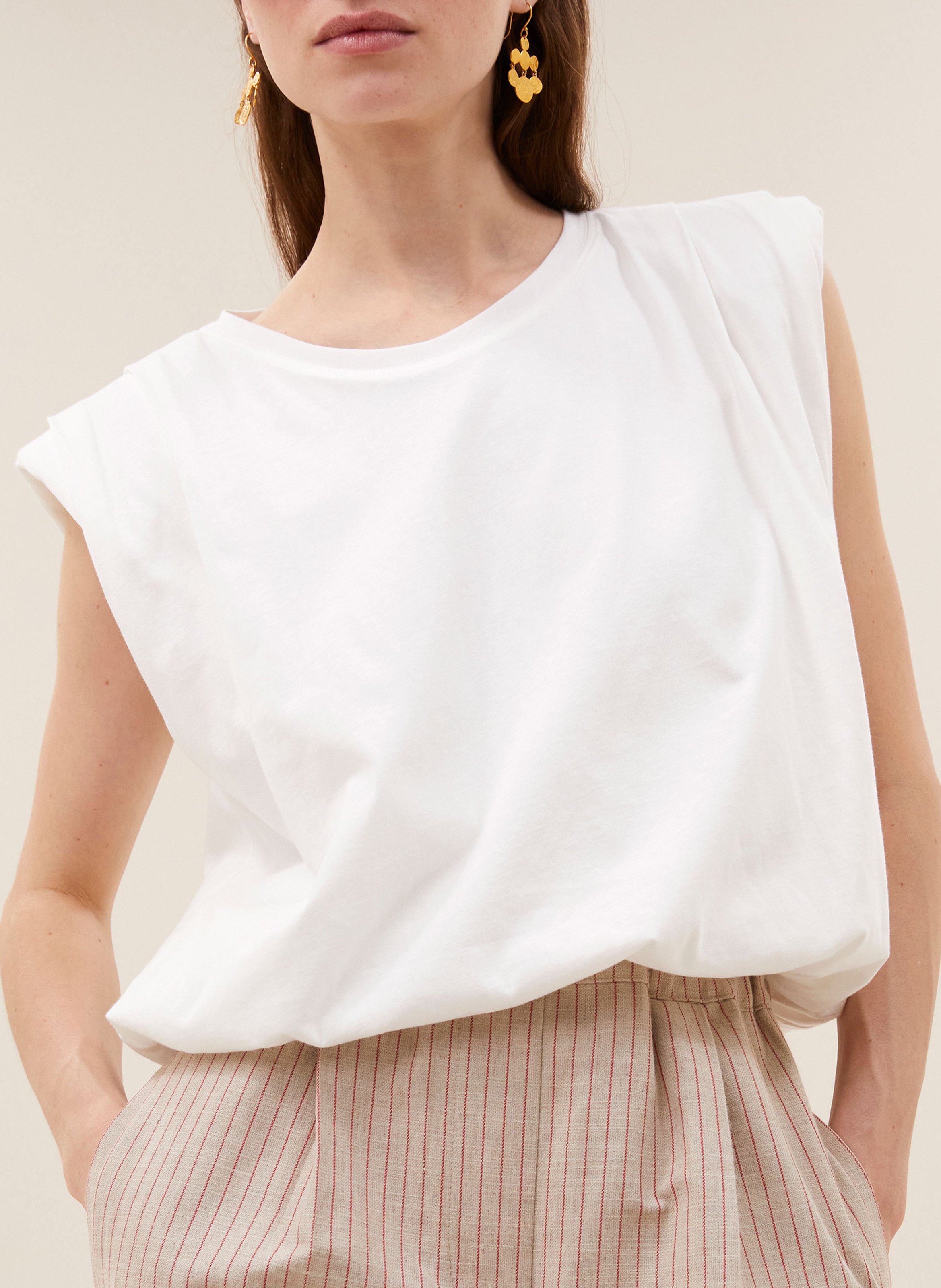 Top van biokatoen met ronde hals BY BAR