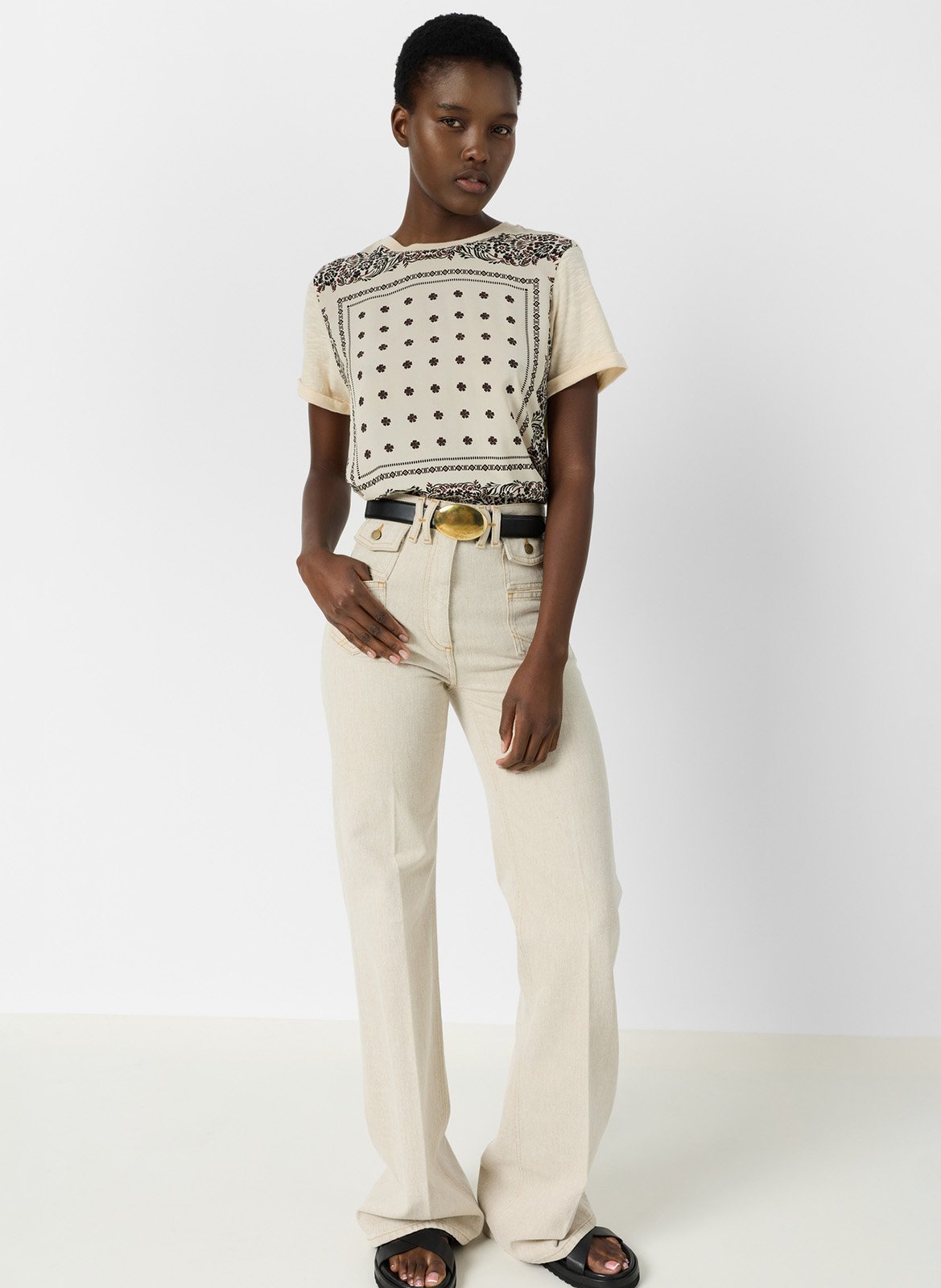 Camiseta de cuello redondo con manga 7/8 GERARD DAREL Beige