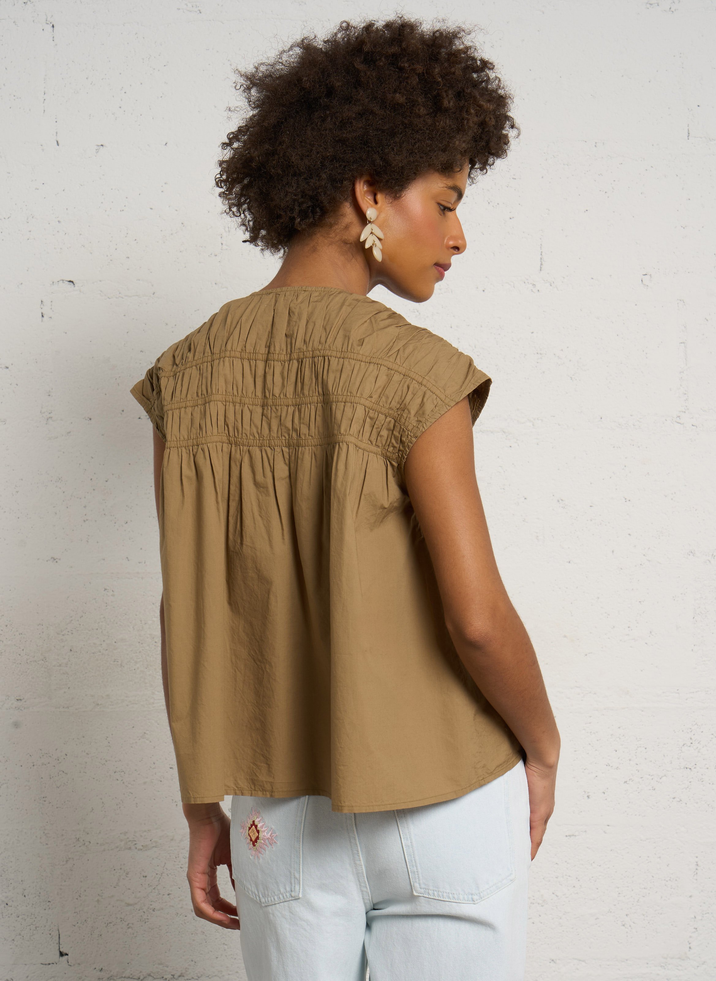 Weit geschnittenes Baumwoll-Top FEEKA Grun