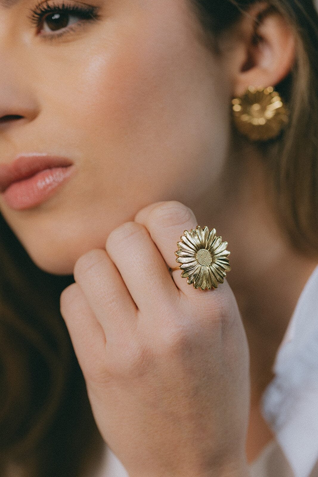 Maxi gold-plated flower ring MONSIEUR SIMONE Silver