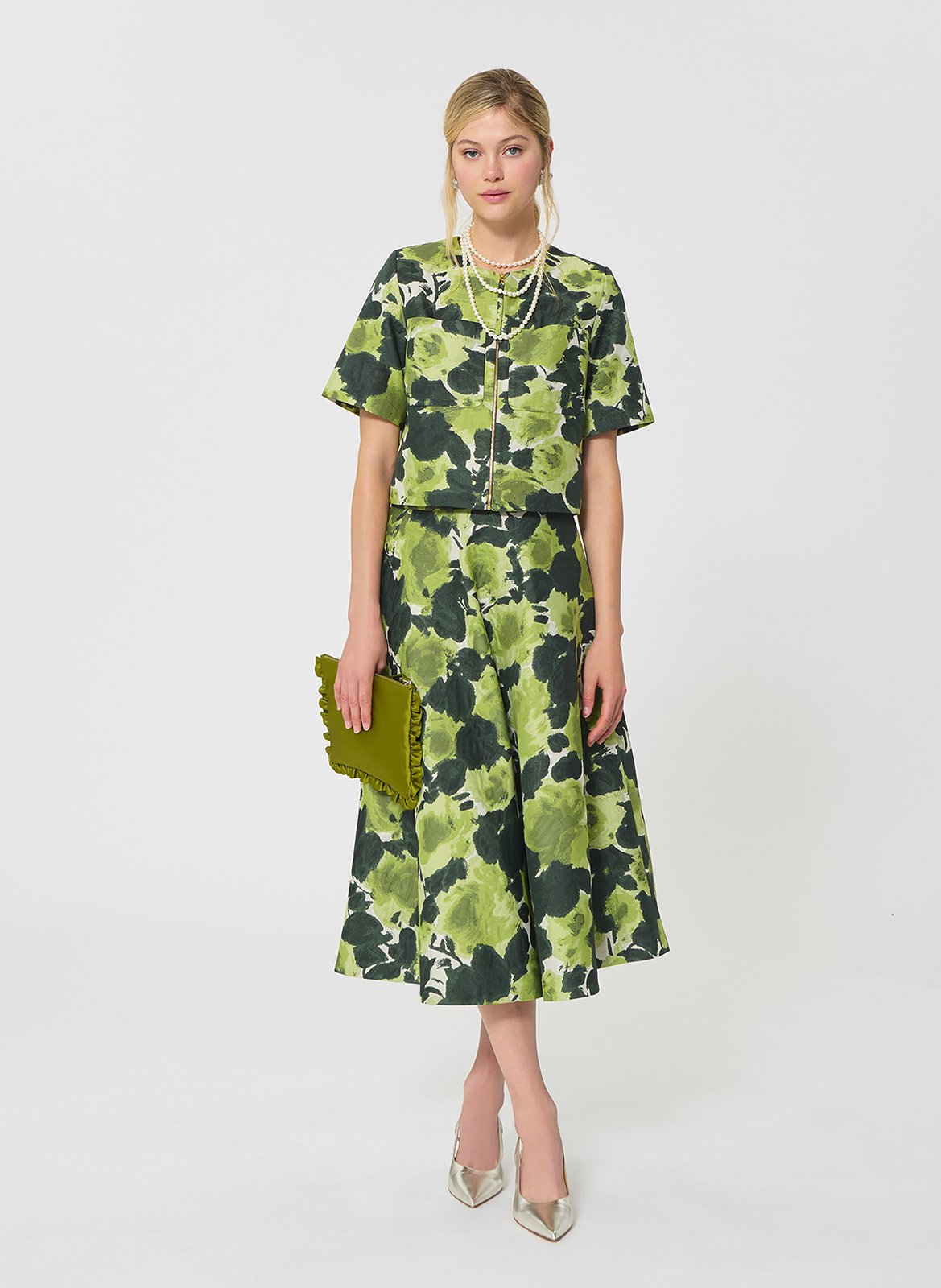 Printed midi skirt TARA JARMON White