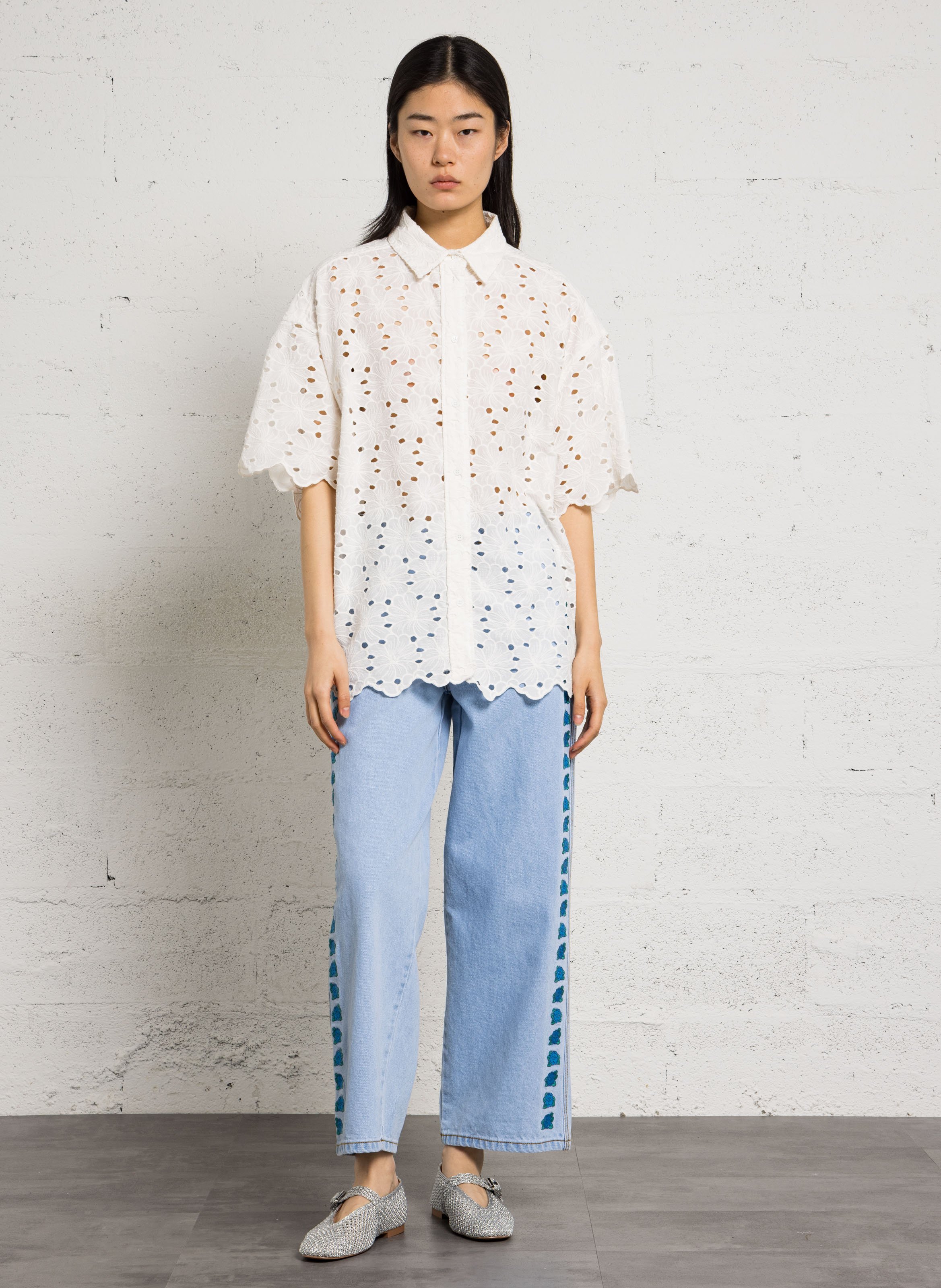 Baumwoll-Bluse BELLEPIECE Weiss